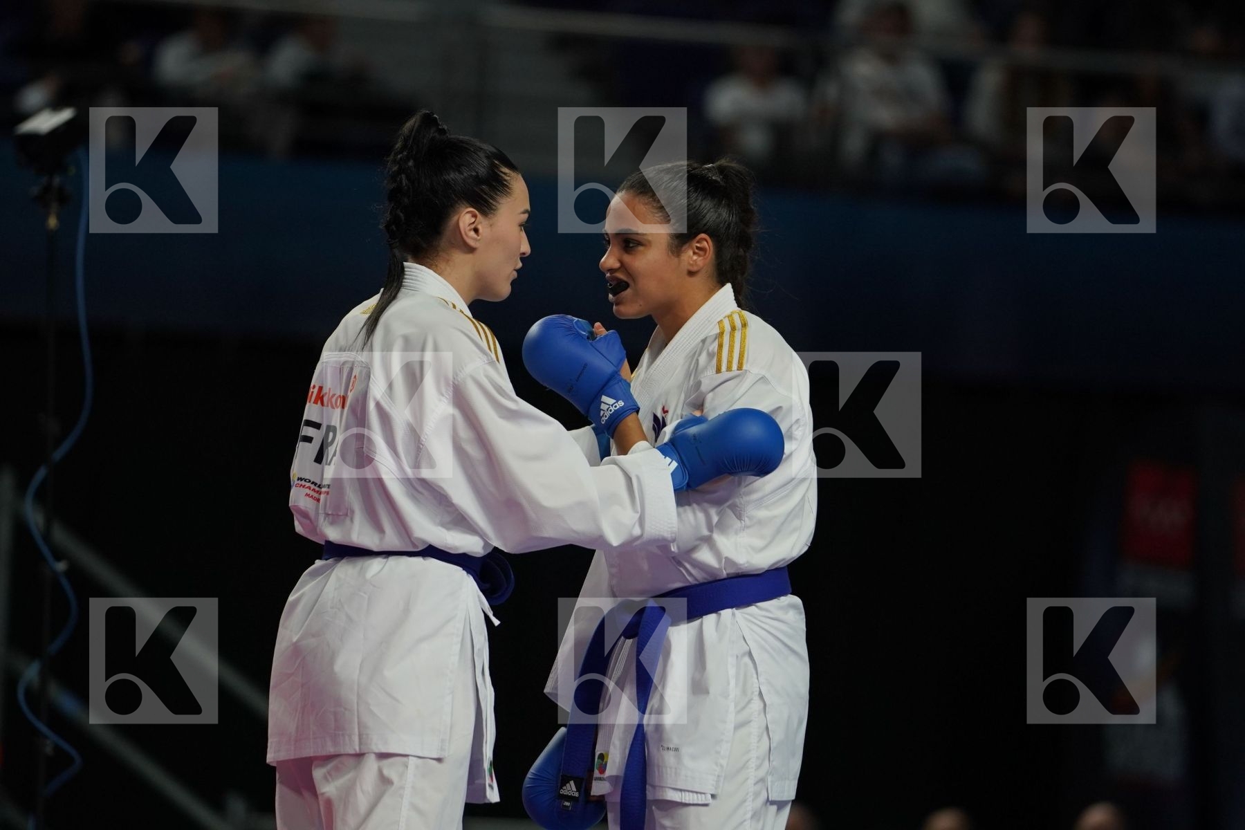 Japan (KAWAMURA, SAITO, SOMEYA, UEKUSA) vs France (AVAZERI, BRITO, HEURTAULT, SIVERT) in Senior Team Female Kumite - Final bout