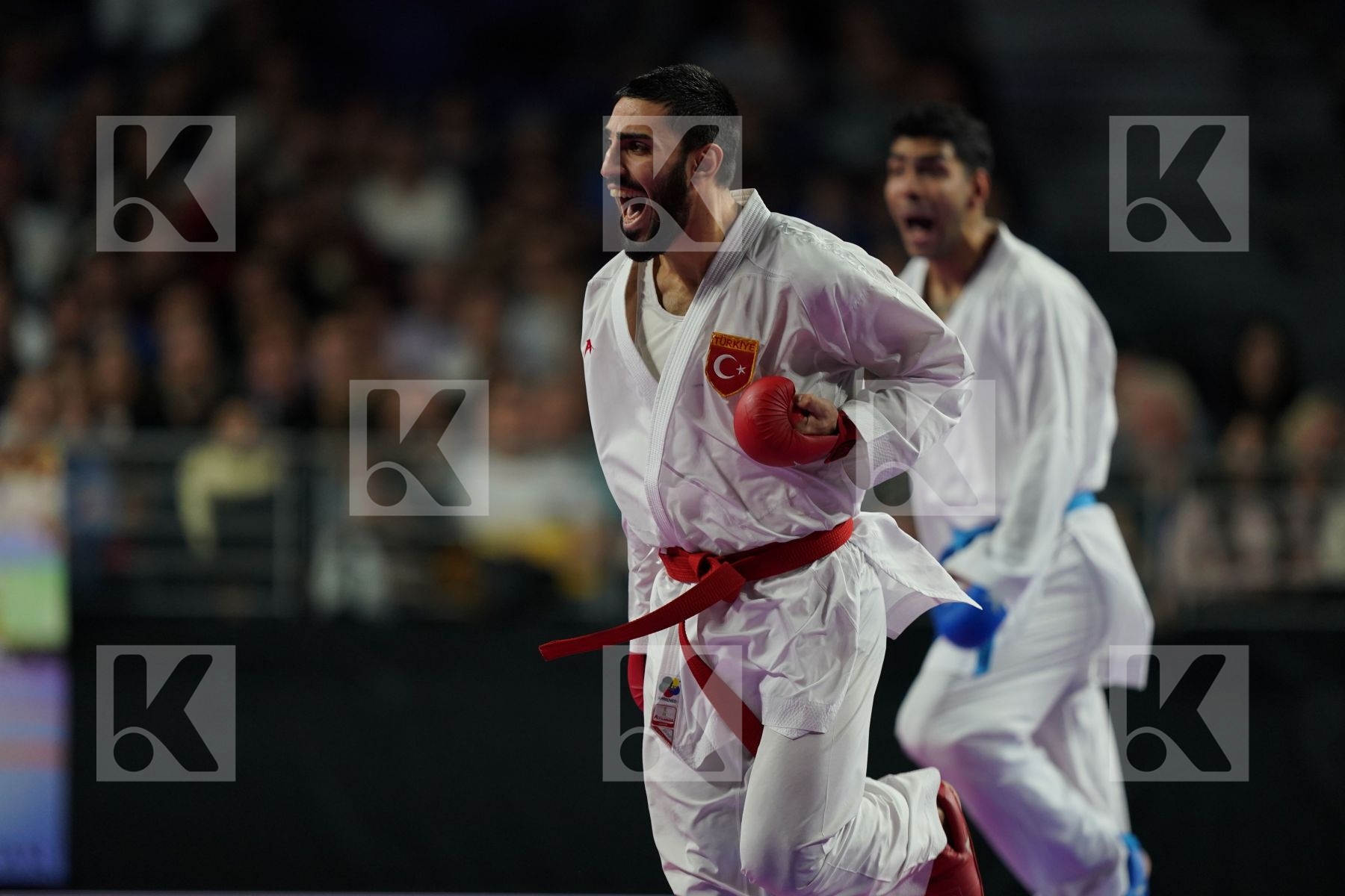TURKEY (AKTAS, ELTEMUR, GOK, KAPTAN, OZER, UYGUR, YAMANOGLU) vs IRAN (ABAZARI, ASGARI GHONCHEH, ASIABARI, GANJZADEH, HEYDARI, KHODABAKHSHI, POORSHAB) in Senior Team Male Kumite - Final bout