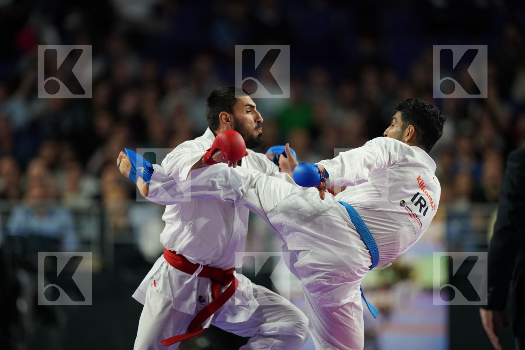 TURKEY (AKTAS, ELTEMUR, GOK, KAPTAN, OZER, UYGUR, YAMANOGLU) vs IRAN (ABAZARI, ASGARI GHONCHEH, ASIABARI, GANJZADEH, HEYDARI, KHODABAKHSHI, POORSHAB) in Senior Team Male Kumite - Final bout