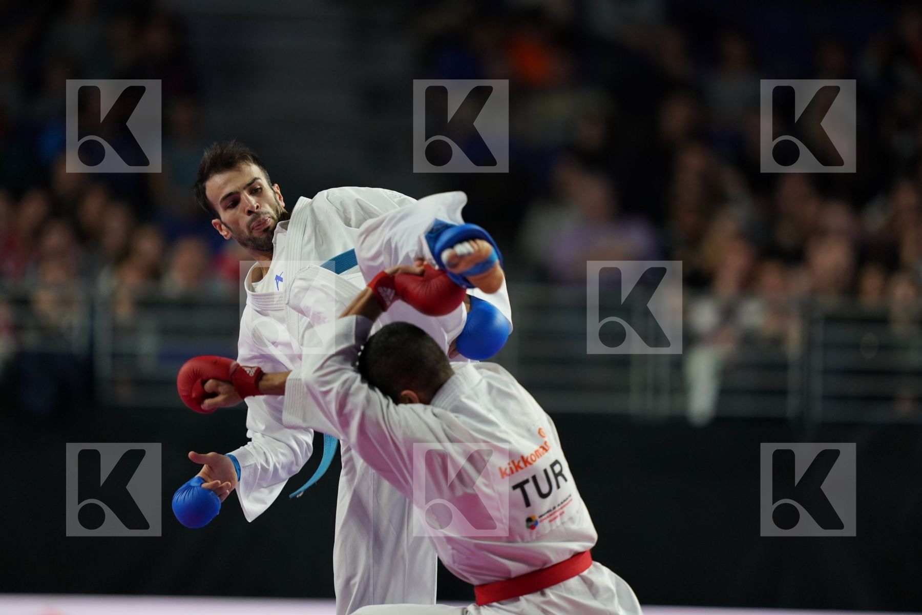 TURKEY (AKTAS, ELTEMUR, GOK, KAPTAN, OZER, UYGUR, YAMANOGLU) vs IRAN (ABAZARI, ASGARI GHONCHEH, ASIABARI, GANJZADEH, HEYDARI, KHODABAKHSHI, POORSHAB) in Senior Team Male Kumite - Final bout