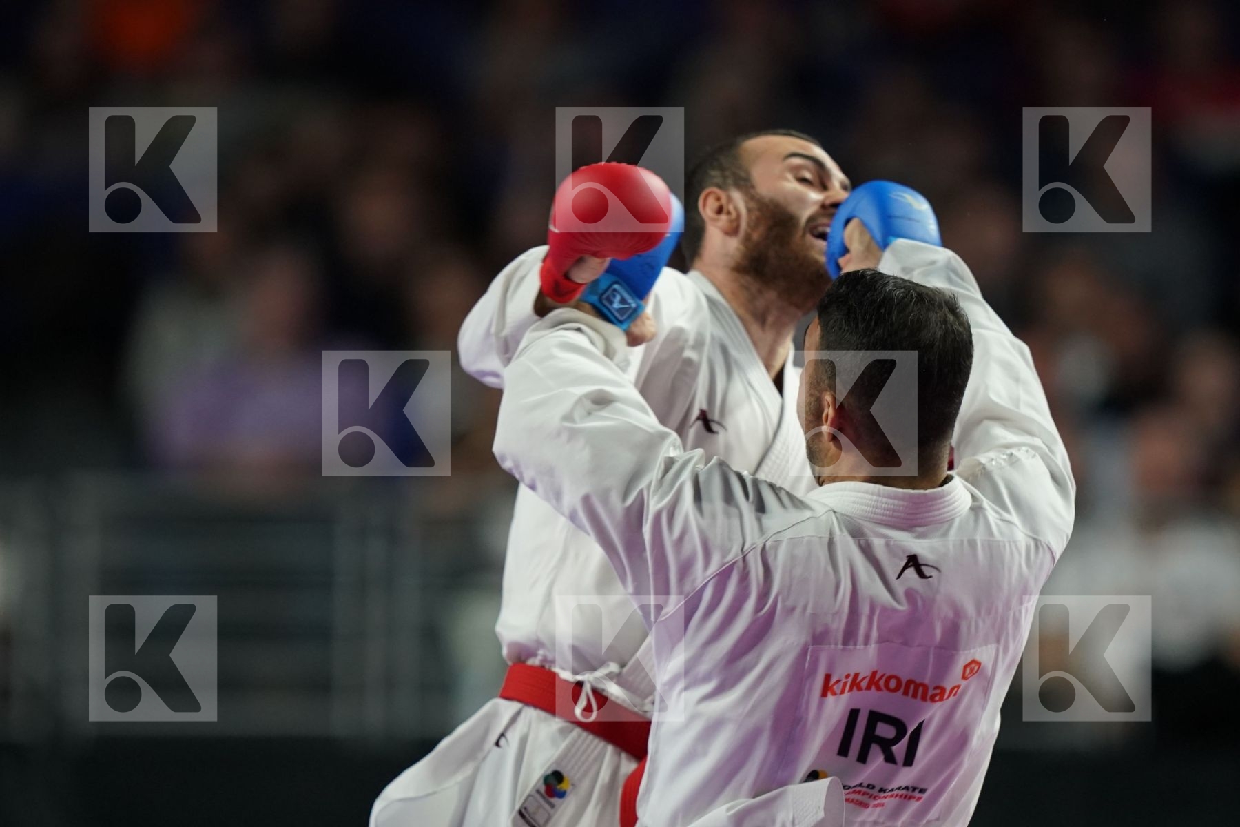 TURKEY (AKTAS, ELTEMUR, GOK, KAPTAN, OZER, UYGUR, YAMANOGLU) vs IRAN (ABAZARI, ASGARI GHONCHEH, ASIABARI, GANJZADEH, HEYDARI, KHODABAKHSHI, POORSHAB) in Senior Team Male Kumite - Final bout