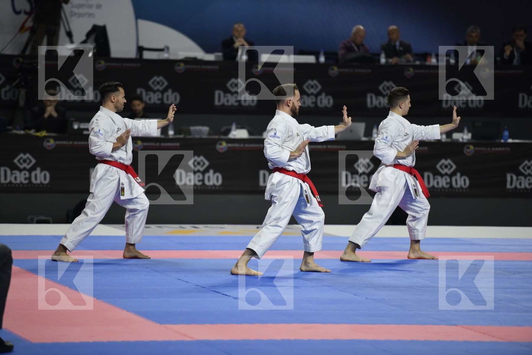 SPAIN (CARBONELL LOPEZ, GALAN LOPEZ, SALAZAR JOVER) vs JAPAN (KINJO, KIYUNA, UEMURA) in Senior Team Male Kata - Final bout