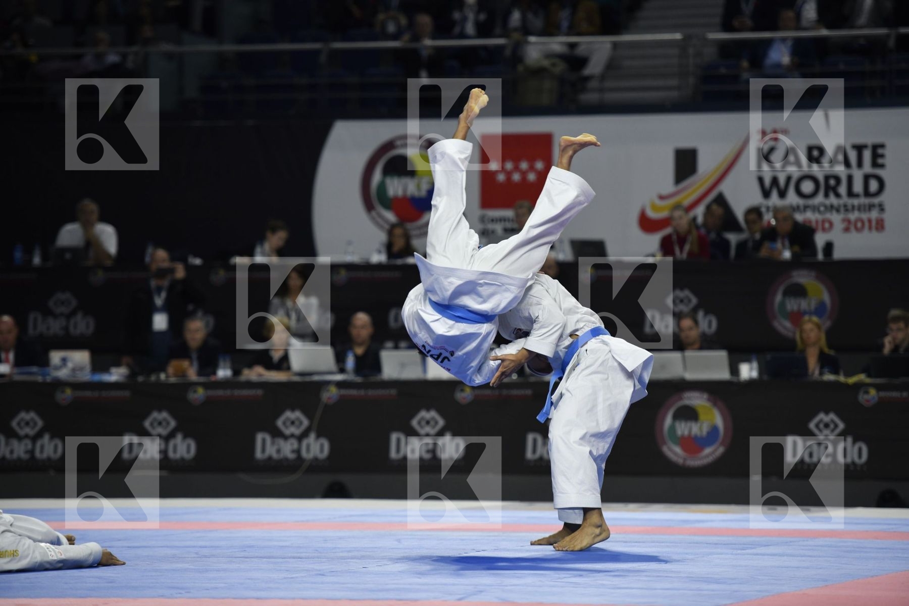 SPAIN (CARBONELL LOPEZ, GALAN LOPEZ, SALAZAR JOVER) vs JAPAN (KINJO, KIYUNA, UEMURA) in Senior Team Male Kata - Final bout