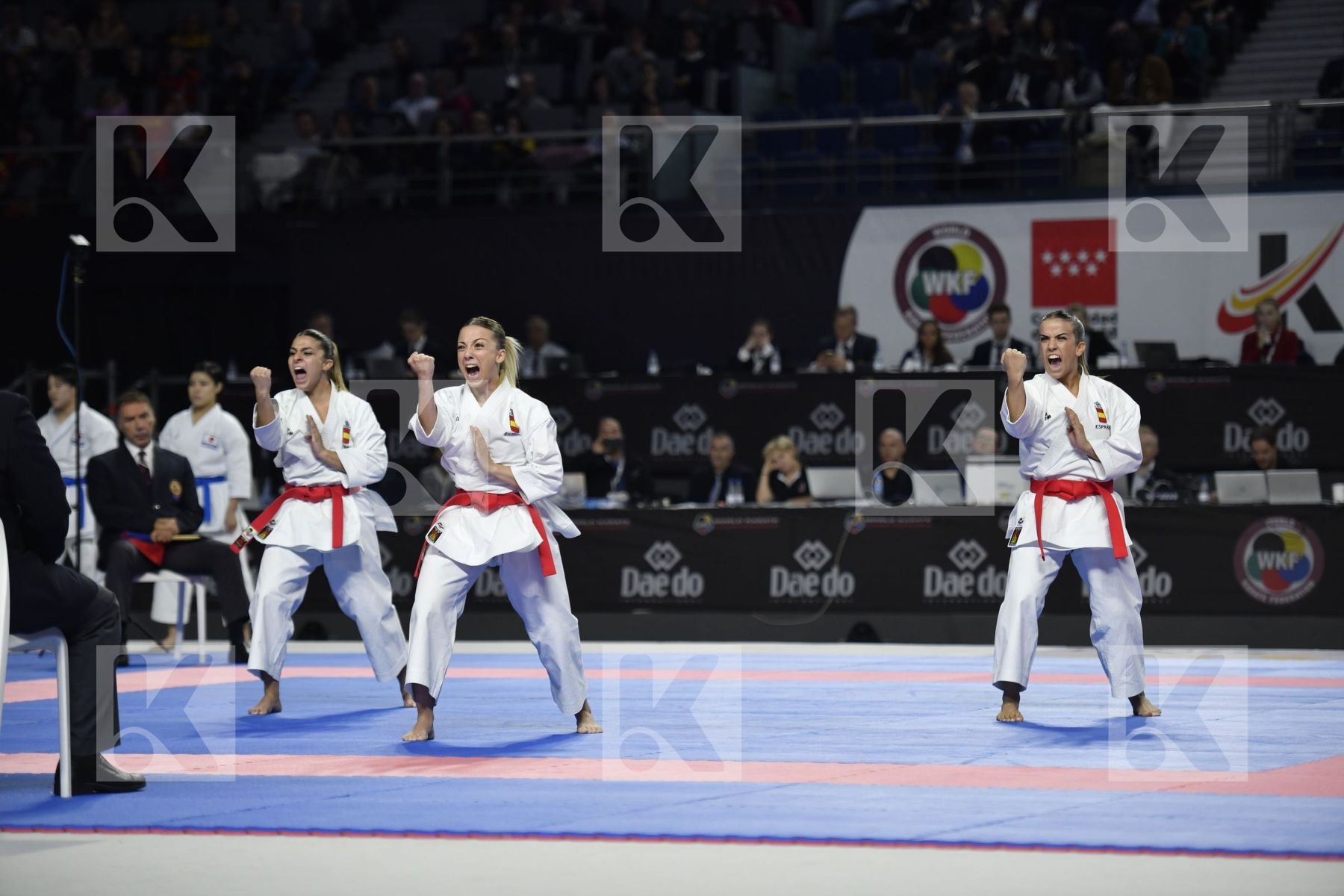 SPAIN (GARCIA LOZANO, RODRIGUEZ ENCABO, ROY RUBIO) vs JAPAN (ISHIBASHI, MUGIYAMA, TAIRA) in Senior Team Female Kata - Final bout