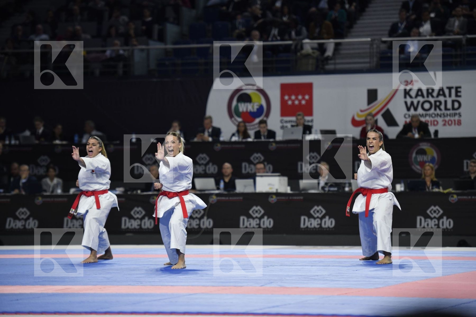 SPAIN (GARCIA LOZANO, RODRIGUEZ ENCABO, ROY RUBIO) vs JAPAN (ISHIBASHI, MUGIYAMA, TAIRA) in Senior Team Female Kata - Final bout