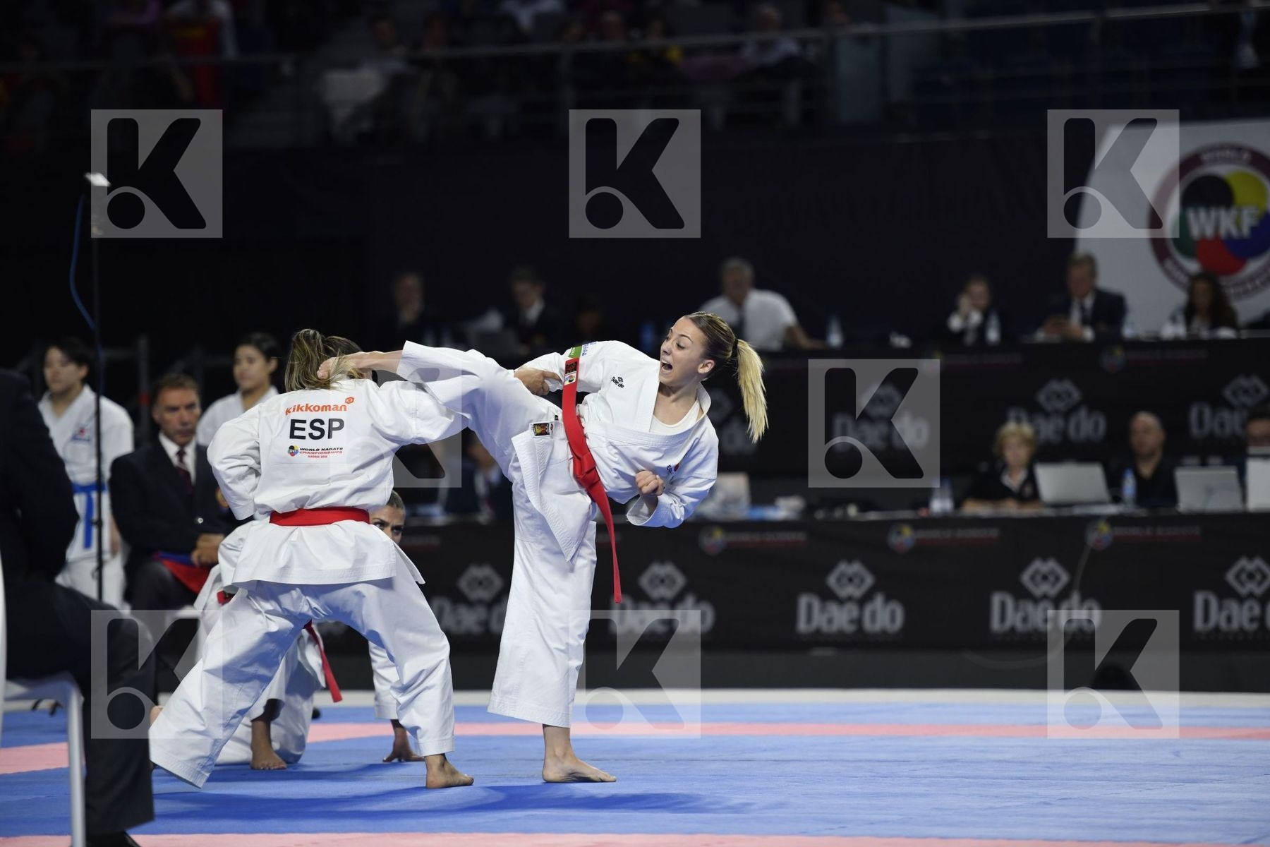 SPAIN (GARCIA LOZANO, RODRIGUEZ ENCABO, ROY RUBIO) vs JAPAN (ISHIBASHI, MUGIYAMA, TAIRA) in Senior Team Female Kata - Final bout