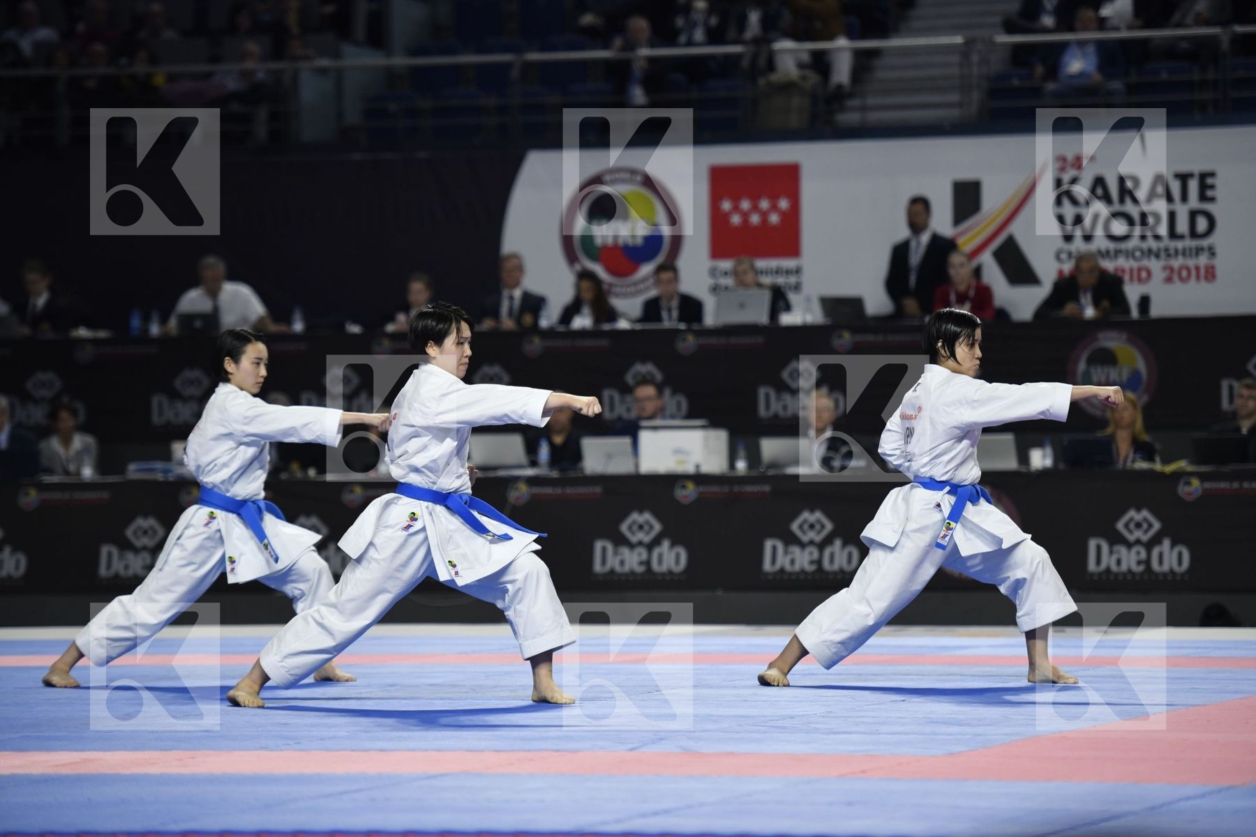 SPAIN (GARCIA LOZANO, RODRIGUEZ ENCABO, ROY RUBIO) vs JAPAN (ISHIBASHI, MUGIYAMA, TAIRA) in Senior Team Female Kata - Final bout
