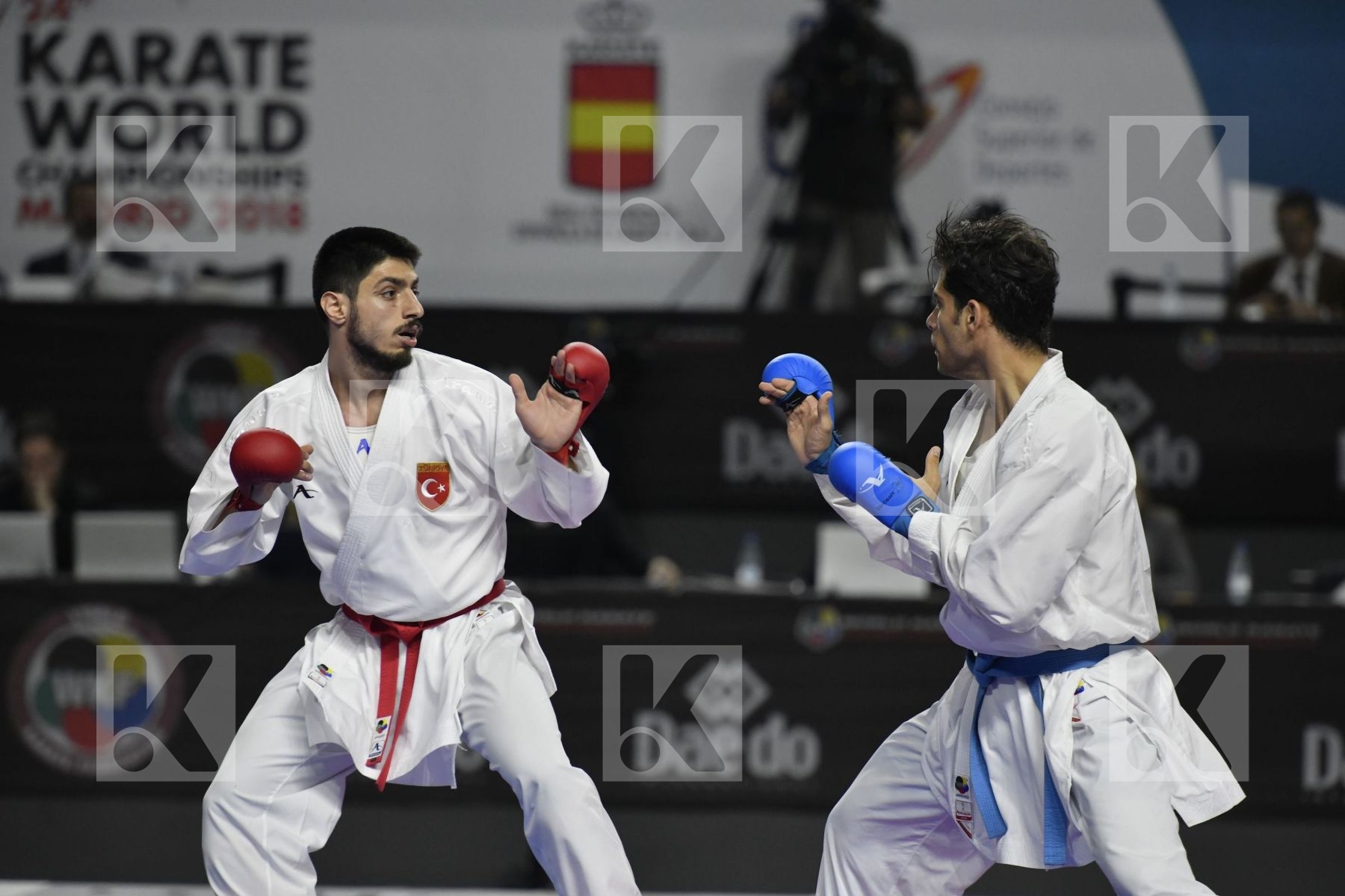 TURKEY (AKTAS, ELTEMUR, GOK, KAPTAN, OZER, UYGUR, YAMANOGLU) vs IRAN (ABAZARI, ASGARI GHONCHEH, ASIABARI, GANJZADEH, HEYDARI, KHODABAKHSHI, POORSHAB) in Senior Team Male Kumite - Final bout