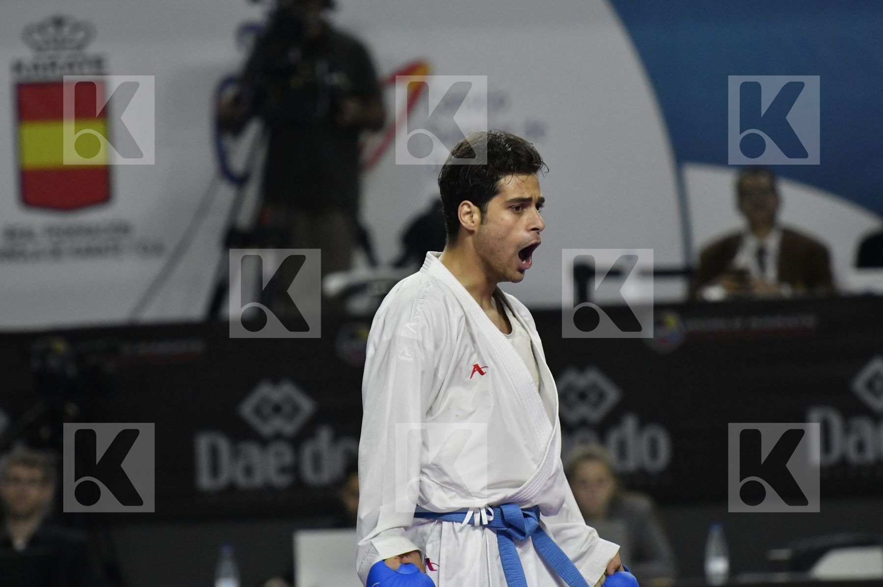TURKEY (AKTAS, ELTEMUR, GOK, KAPTAN, OZER, UYGUR, YAMANOGLU) vs IRAN (ABAZARI, ASGARI GHONCHEH, ASIABARI, GANJZADEH, HEYDARI, KHODABAKHSHI, POORSHAB) in Senior Team Male Kumite - Final bout