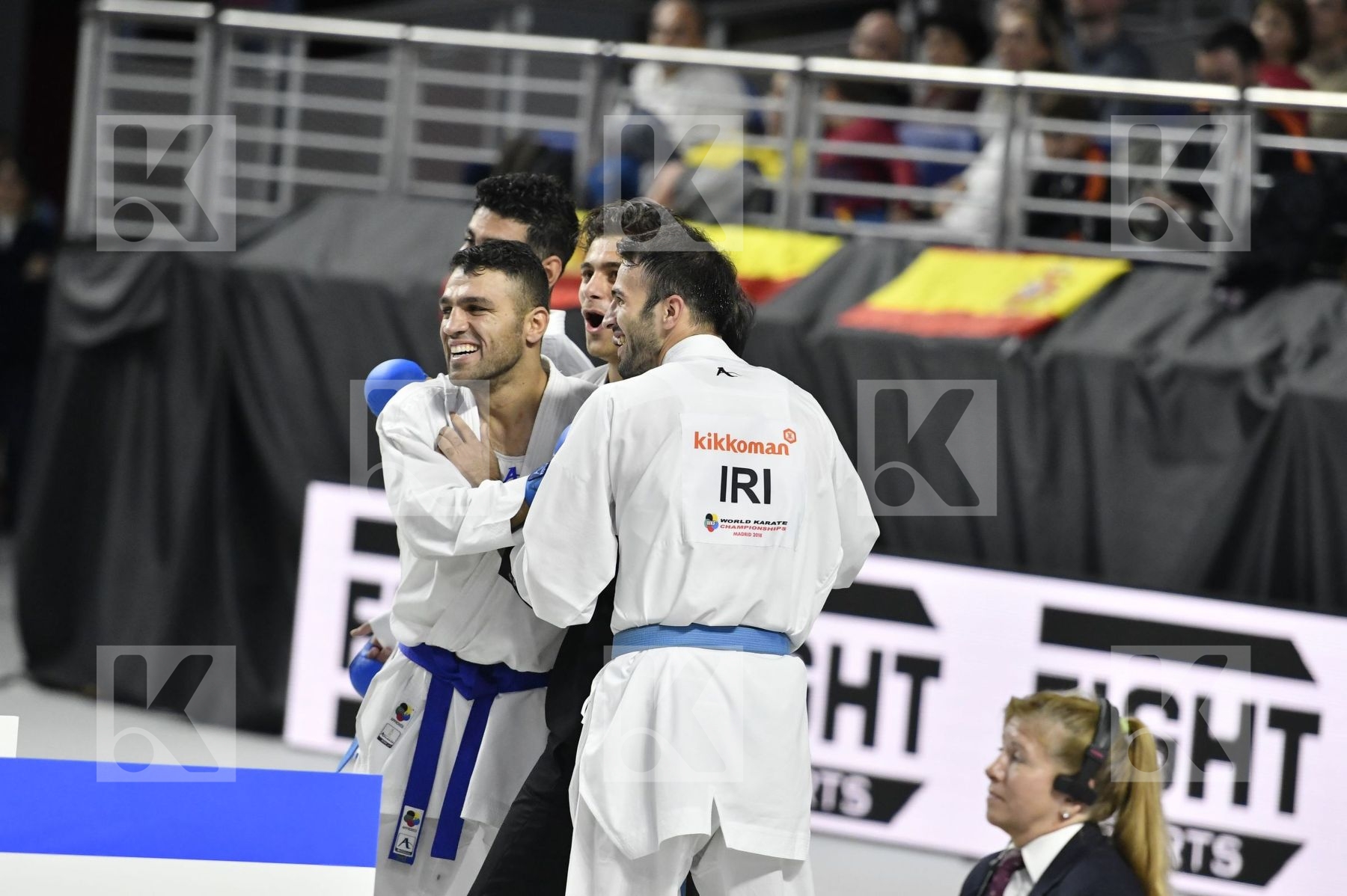 TURKEY (AKTAS, ELTEMUR, GOK, KAPTAN, OZER, UYGUR, YAMANOGLU) vs IRAN (ABAZARI, ASGARI GHONCHEH, ASIABARI, GANJZADEH, HEYDARI, KHODABAKHSHI, POORSHAB) in Senior Team Male Kumite - Final bout
