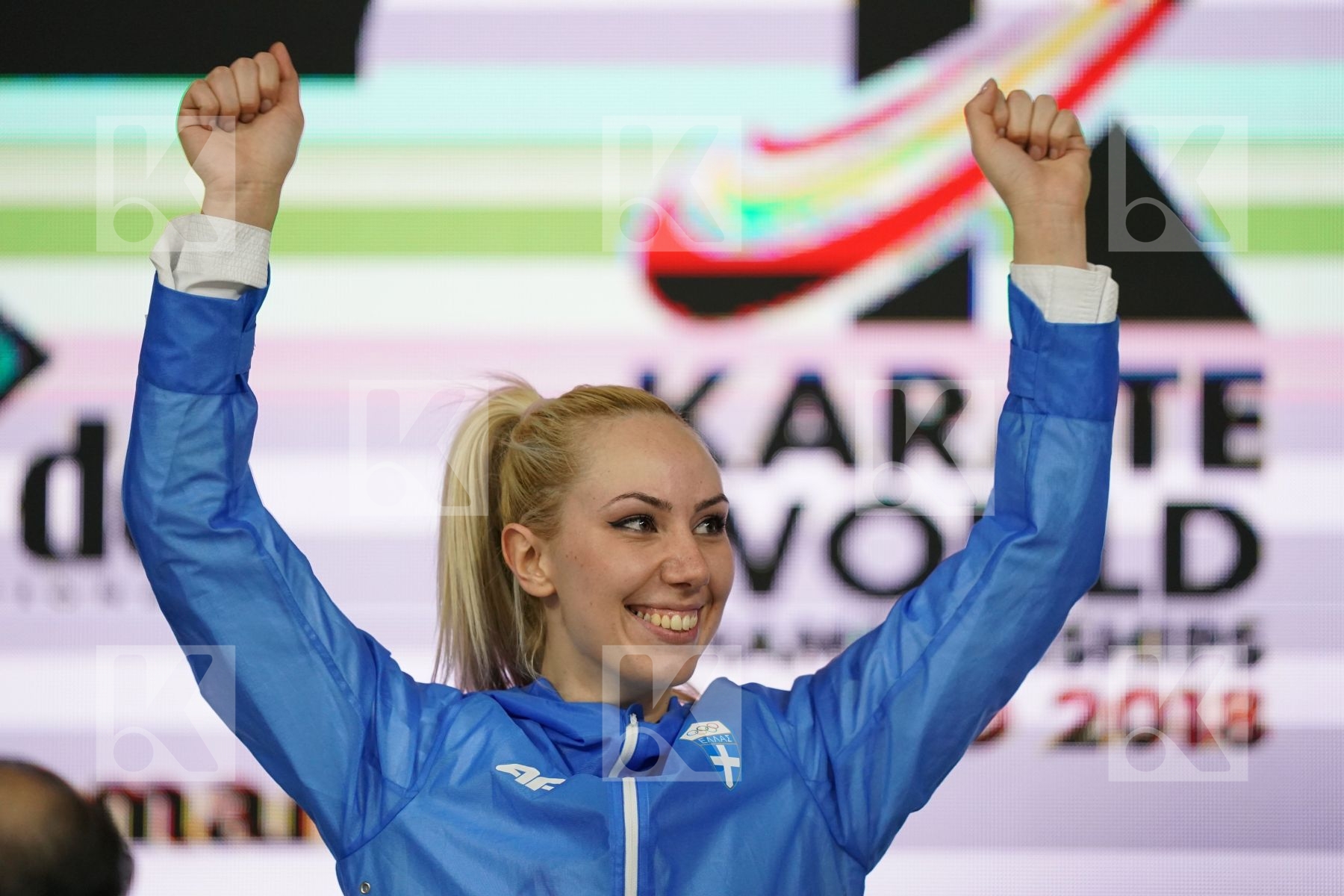 ELENI CHATZILIADOU (GREECE) in Senior Kumite 68+ Kg - Podium ceremony