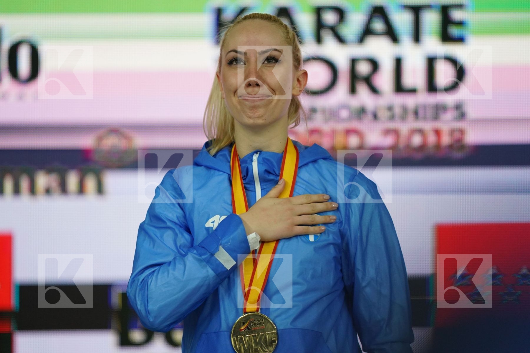 ELENI CHATZILIADOU (GREECE) in Senior Kumite 68+ Kg - Podium ceremony