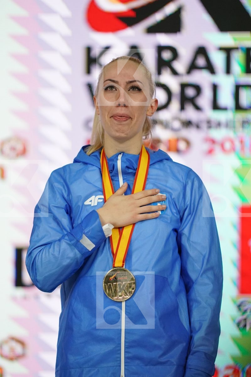 ELENI CHATZILIADOU (GREECE) in Senior Kumite 68+ Kg - Podium ceremony