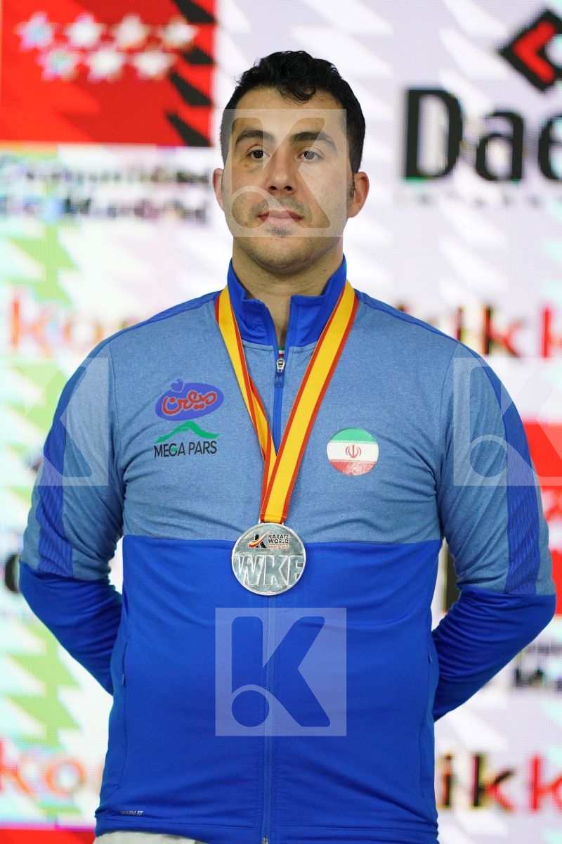 BABACAR SECK SAKHO (SPAIN) in Senior Kumite 84+ Kg - Podium ceremony