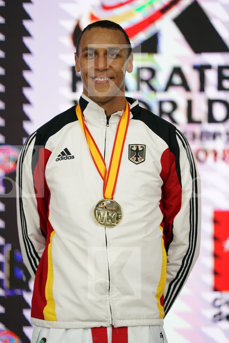 JONATHAN HORNE (GERMANY) in Senior Kumite 84+ Kg - Podium ceremony