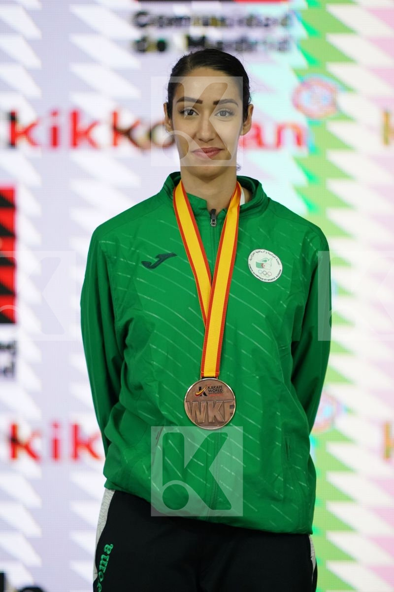LAMYA MATOUB (ALGERIA) in Senior Kumite -67 Kg - Podium ceremony