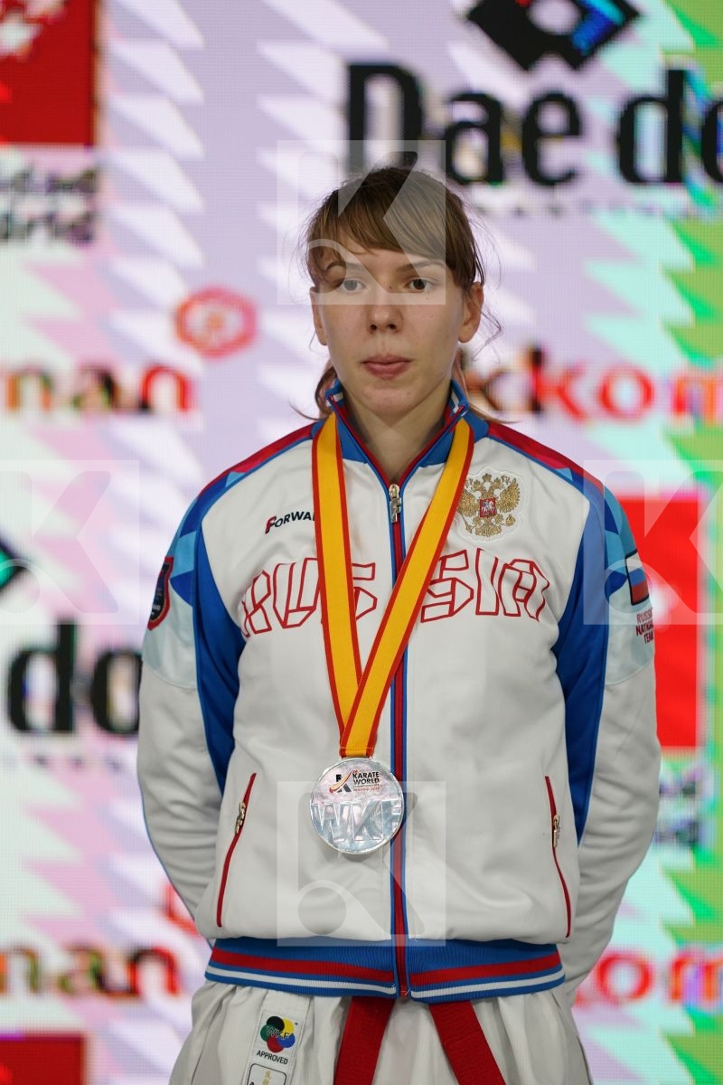 VICTORIA  ISAEVA  (RUSSIAN FEDERATION) in Senior Kumite -67 Kg - Podium ceremony