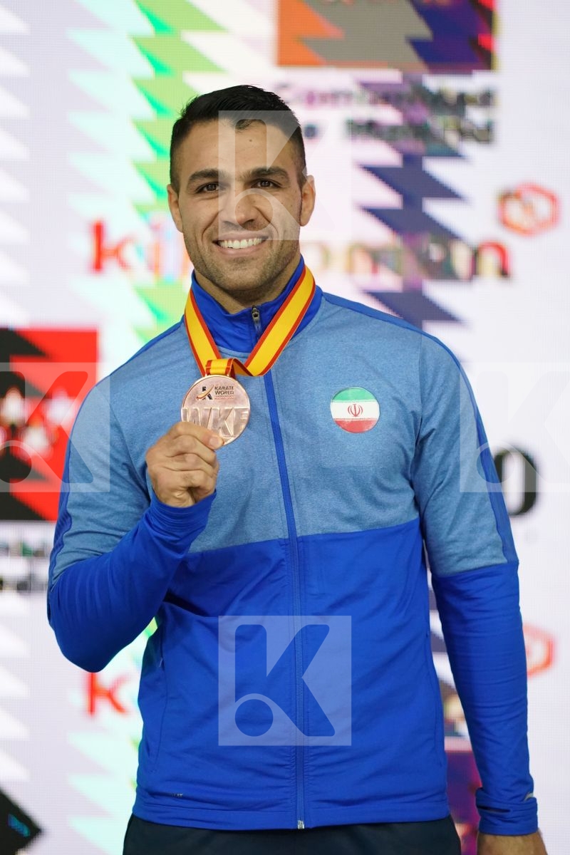 ZABIOLLAH POORSHAB (ISLAMIC REPUBLIC OF IRAN) in Senior Kumite Ð 84 Kg - Podium ceremony