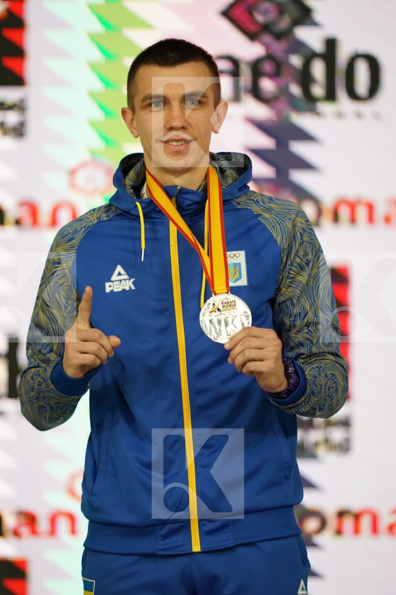 VALERII CHOBOTAR (UKRAINE) in Senior Kumite Ð 84 Kg - Podium ceremony