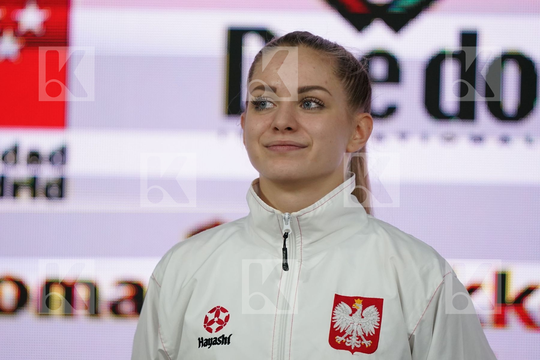 DOROTA BANASZCZYK (POLAND) in Senior Kumite -55 Kg - Podium ceremony