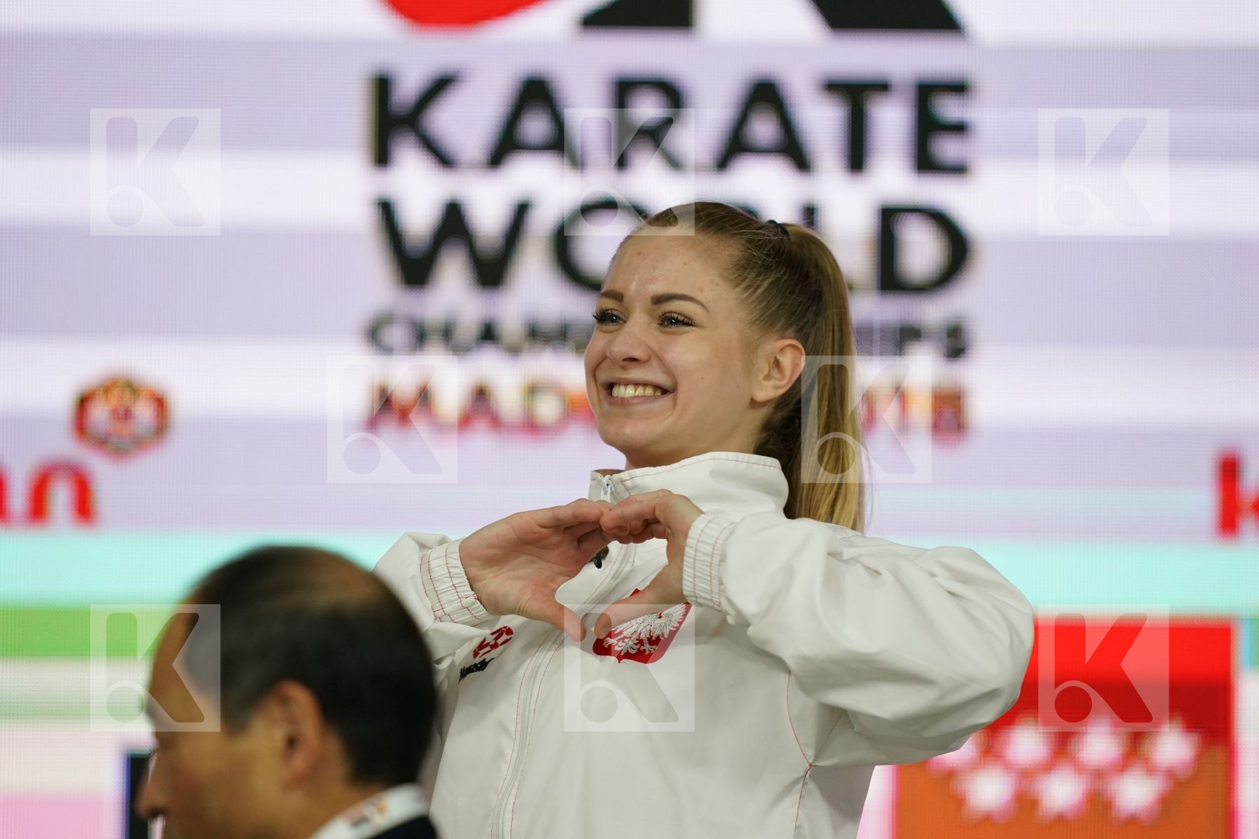 DOROTA BANASZCZYK (POLAND) in Senior Kumite -55 Kg - Podium ceremony