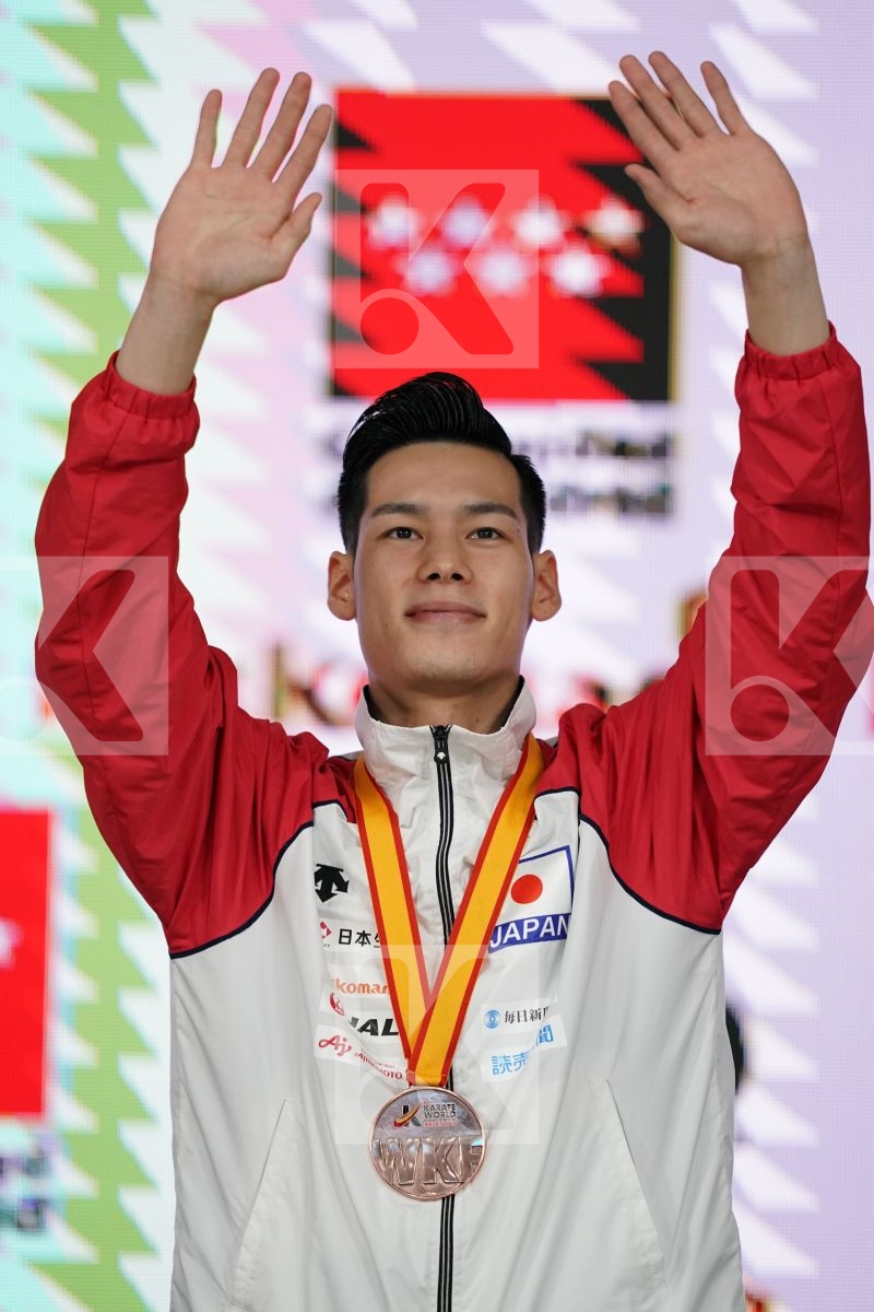 KEN NISHIMURA (JAPAN) in Senior Kumite Ð 75 Kg - Podium ceremony