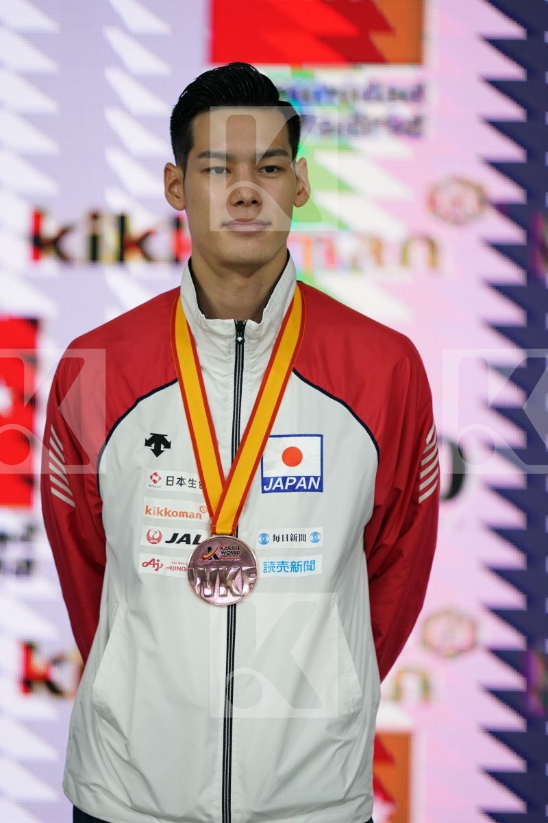 KEN NISHIMURA (JAPAN) in Senior Kumite Ð 75 Kg - Podium ceremony