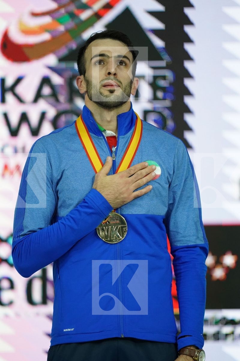 BAHMAN ASGARI GHONCHEH (ISLAMIC REPUBLIC OF IRAN) in Senior Kumite Ð 75 Kg - Podium ceremony