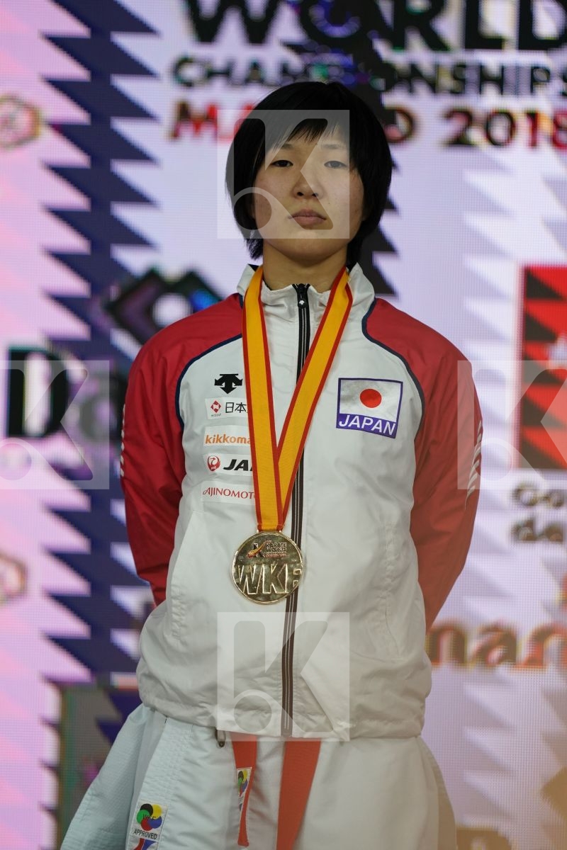 MIHO MIYAHARA (JAPAN) in Senior Kumite -50 Kg - Podium ceremony