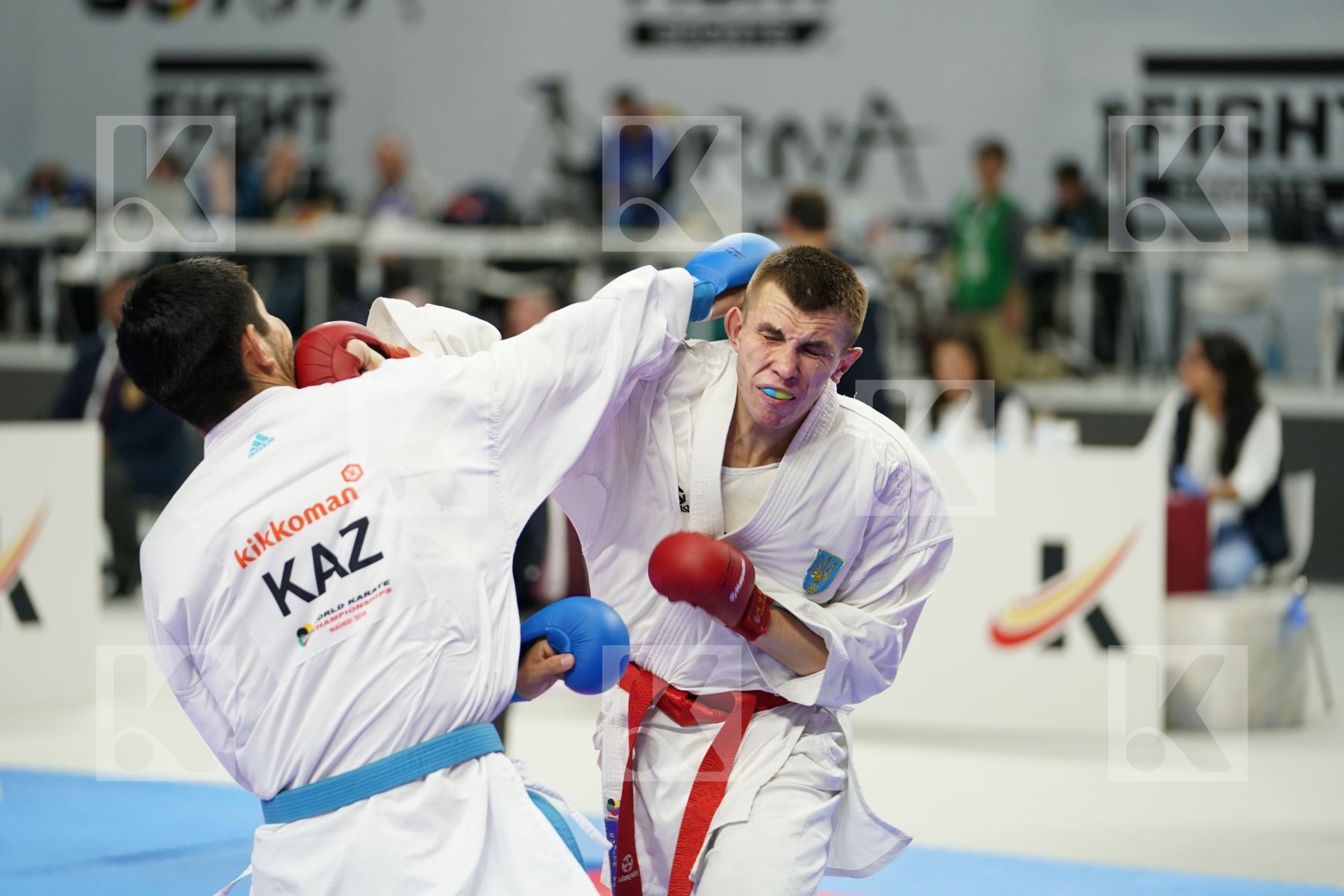 VALERII CHOBOTAR (UKRAINE) vs DANIYAR YULDASHEV (KAZAKHSTAN) in Senior Kumite Ð 84 Kg - Qualification
