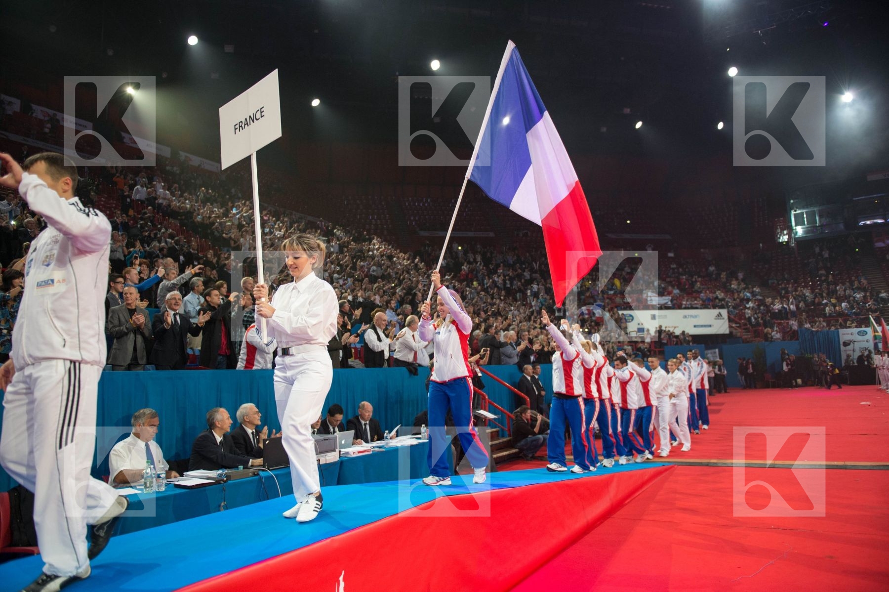 Opening Ceremony, France team, Flag Ceremony