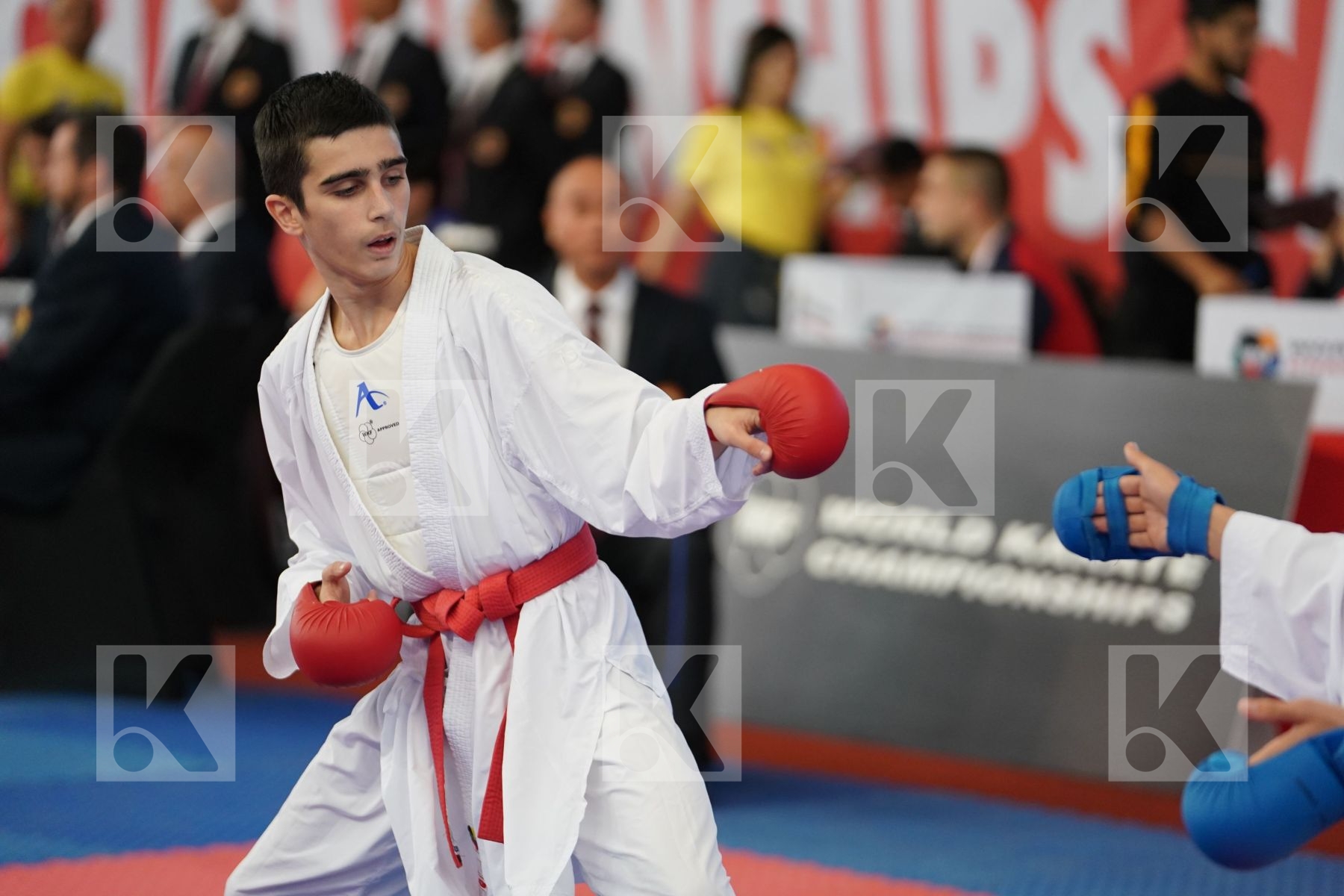 AKHMEDOV AKHMED (RUSSIAN FEDERATION) vs KOSTOV BOJAN (NORTH MACEDONIA) in Cadet Kumite Male -52 Kg - Bronze bout