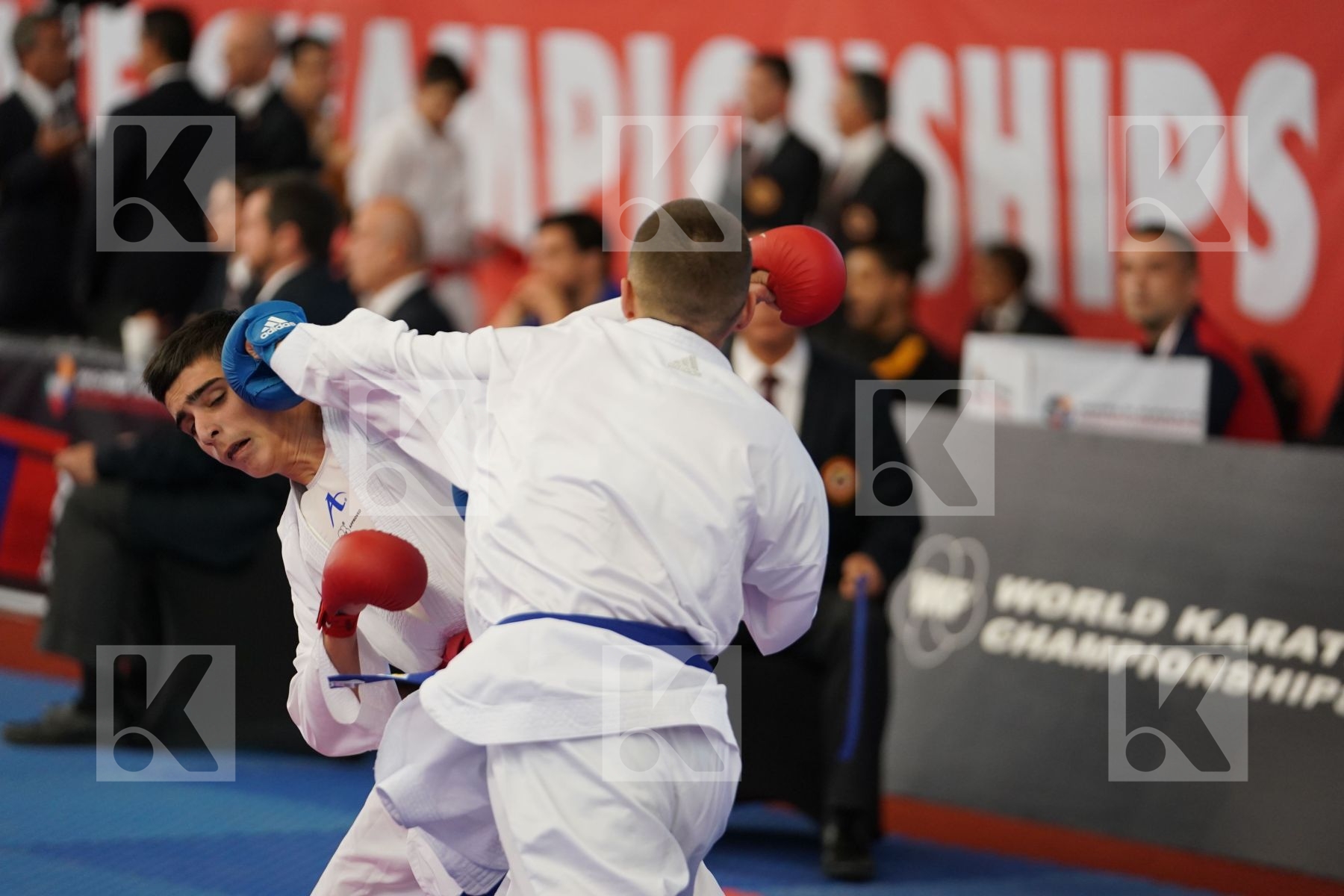AKHMEDOV AKHMED (RUSSIAN FEDERATION) vs KOSTOV BOJAN (NORTH MACEDONIA) in Cadet Kumite Male -52 Kg - Bronze bout
