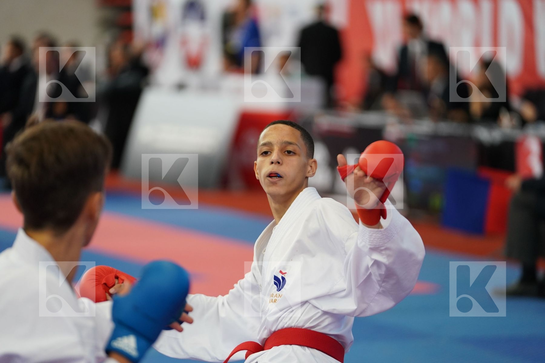 HELLAL AMINE (FRANCE) vs AZEVEDO AFONSO (PORTUGAL) in Cadet Kumite Male -52 Kg - Bronze bout