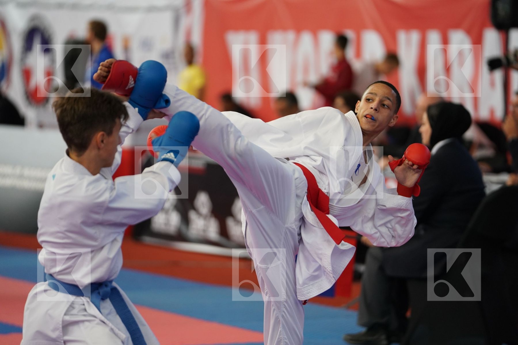 HELLAL AMINE (FRANCE) vs AZEVEDO AFONSO (PORTUGAL) in Cadet Kumite Male -52 Kg - Bronze bout
