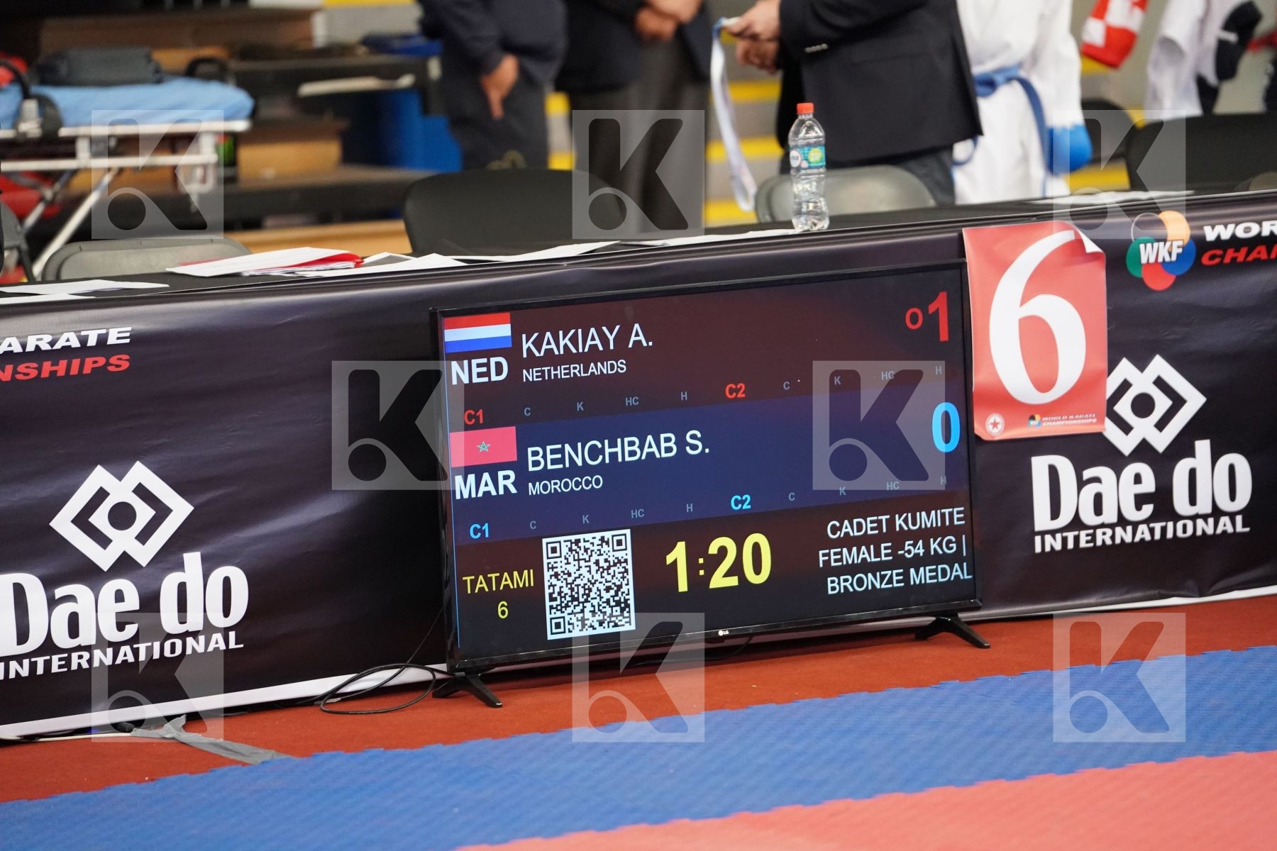 MUKHAT AIDOS (KAZAKHSTAN) vs VON PLATEN HALLERMUND AUGUST (DENMARK) in Cadet Kumite Male -63 Kg - Bronze bout