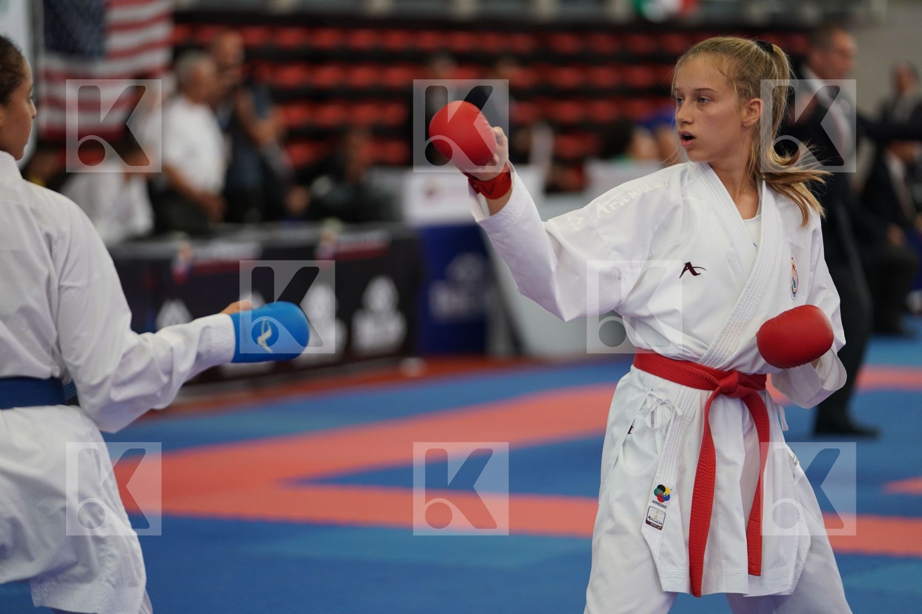 MUKHAT AIDOS (KAZAKHSTAN) vs VON PLATEN HALLERMUND AUGUST (DENMARK) in Cadet Kumite Male -63 Kg - Bronze bout