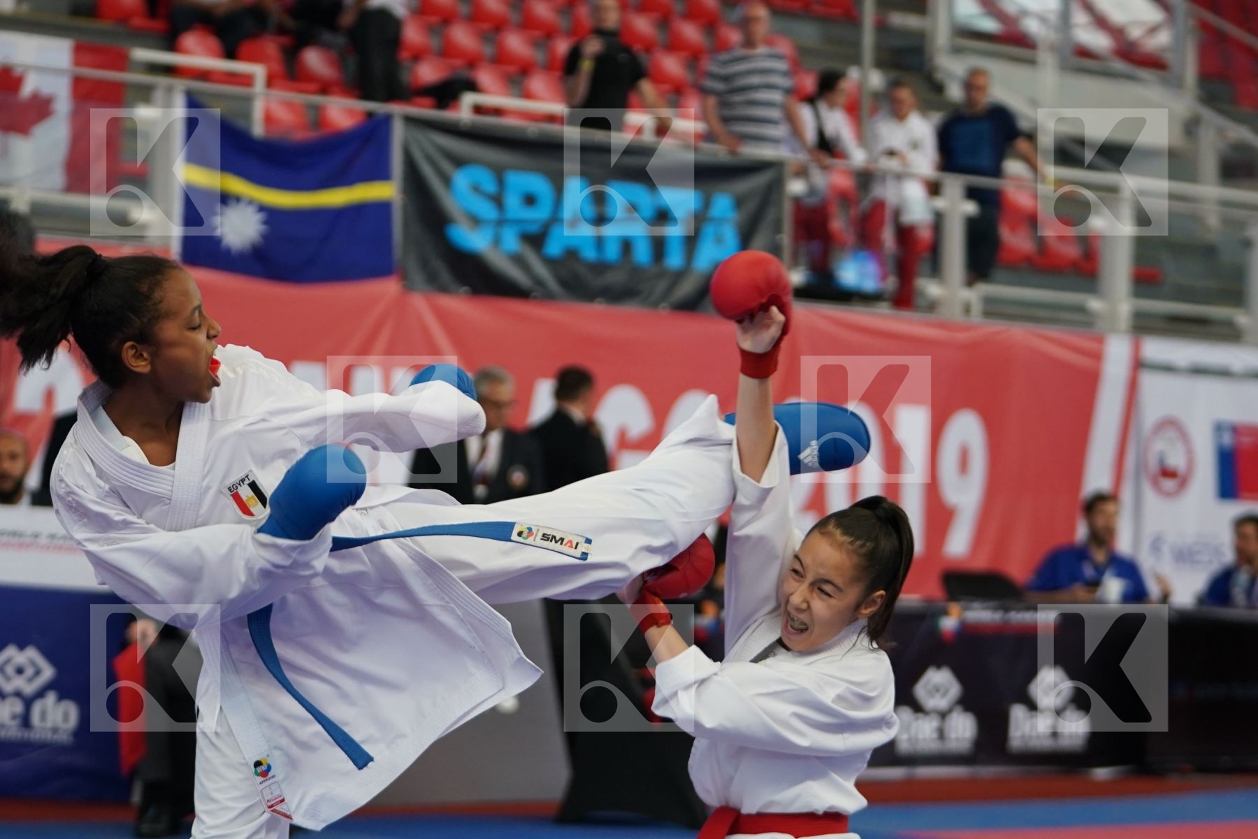 OZDEMIR MUSERREF (TURKEY) vs SOROUR FATMA (EGYPT) in Cadet Kumite Female -47 Kg - Podium ceremony