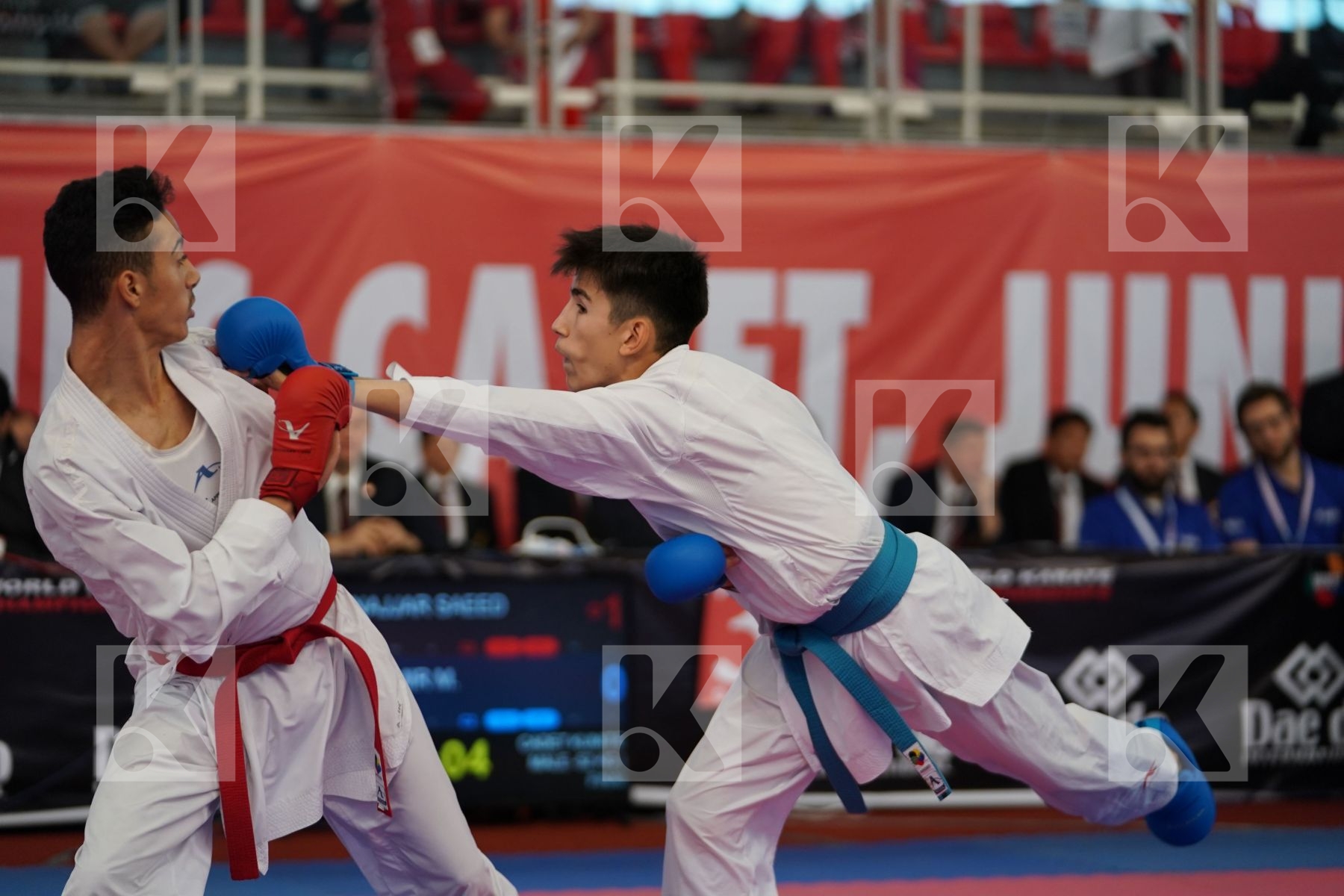 AL NAJJAR SAEED (JORDAN) vs OEZDEMIR MUHAMMED (GERMANY) in Cadet Kumite Male -52 Kg - Podium ceremony