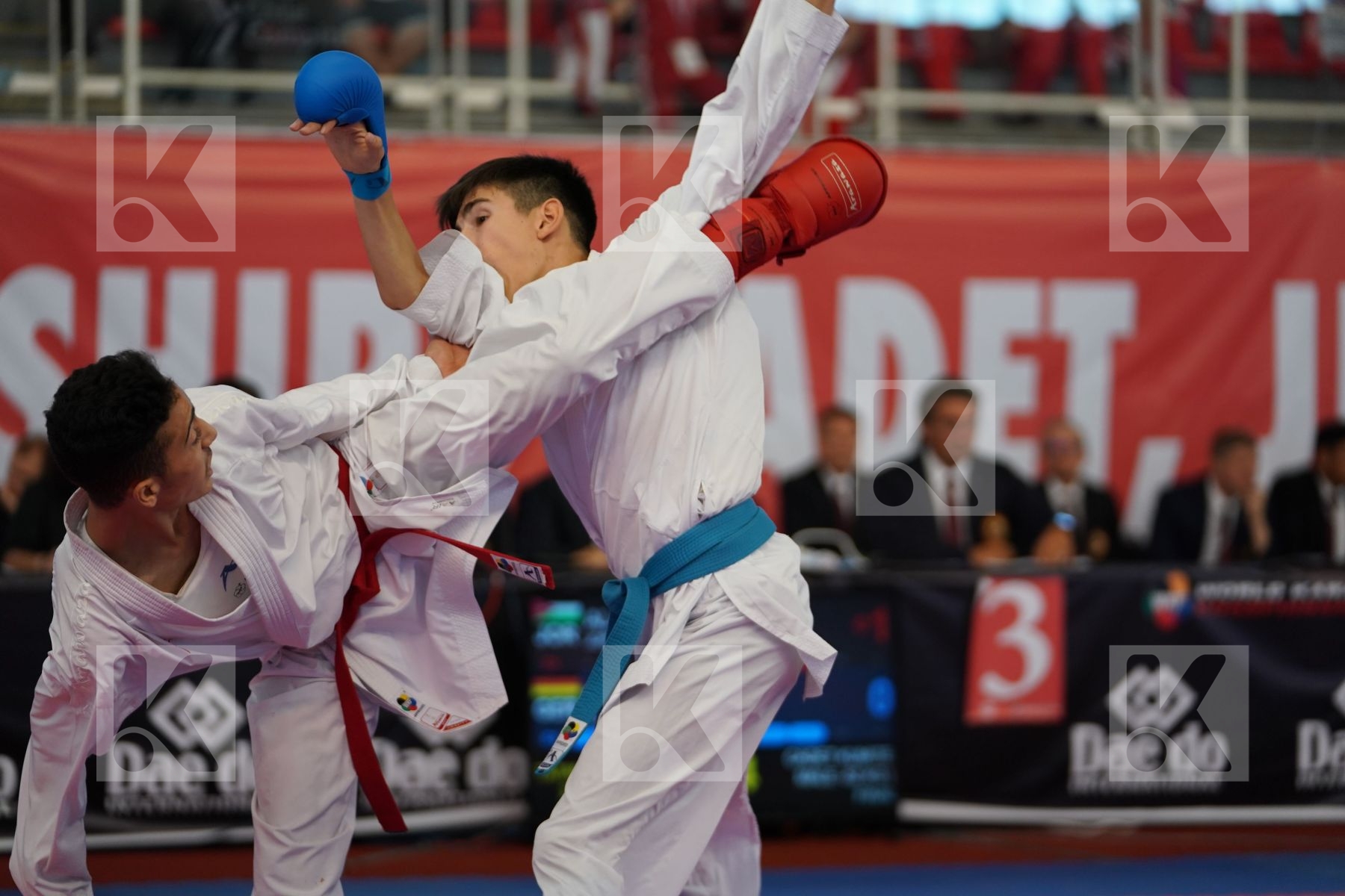 AL NAJJAR SAEED (JORDAN) vs OEZDEMIR MUHAMMED (GERMANY) in Cadet Kumite Male -52 Kg - Podium ceremony