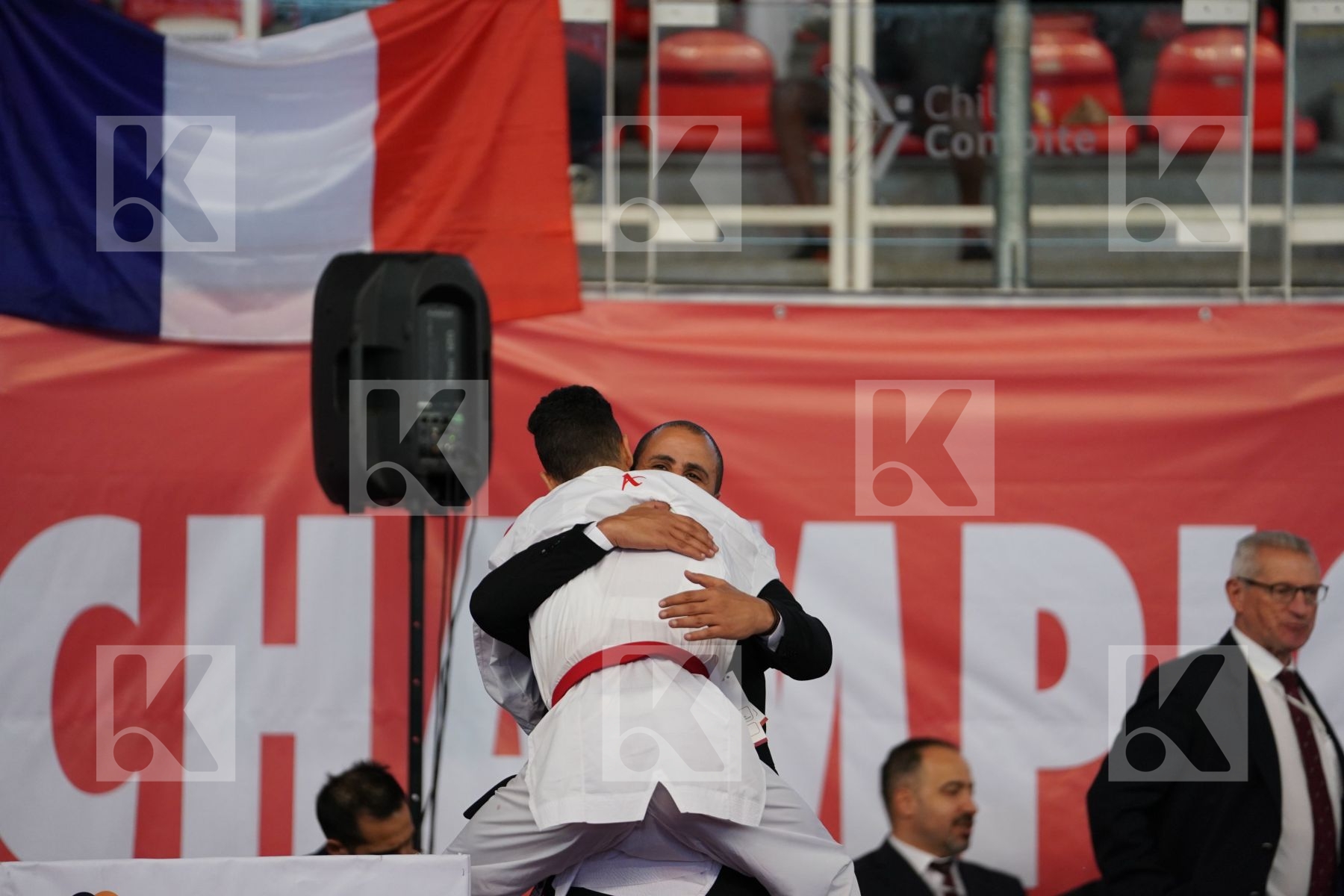 AL NAJJAR SAEED (JORDAN) vs OEZDEMIR MUHAMMED (GERMANY) in Cadet Kumite Male -52 Kg - Podium ceremony