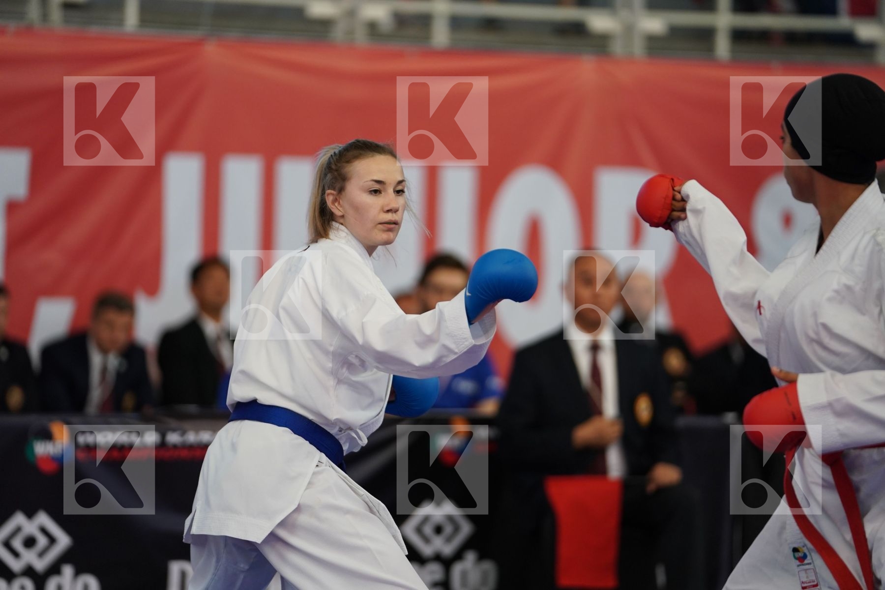 HASSAN BASMALA (EGYPT) vs VLASAKOVA ADELA (SLOVAKIA) in Cadet Kumite Female -54 Kg - Podium ceremony