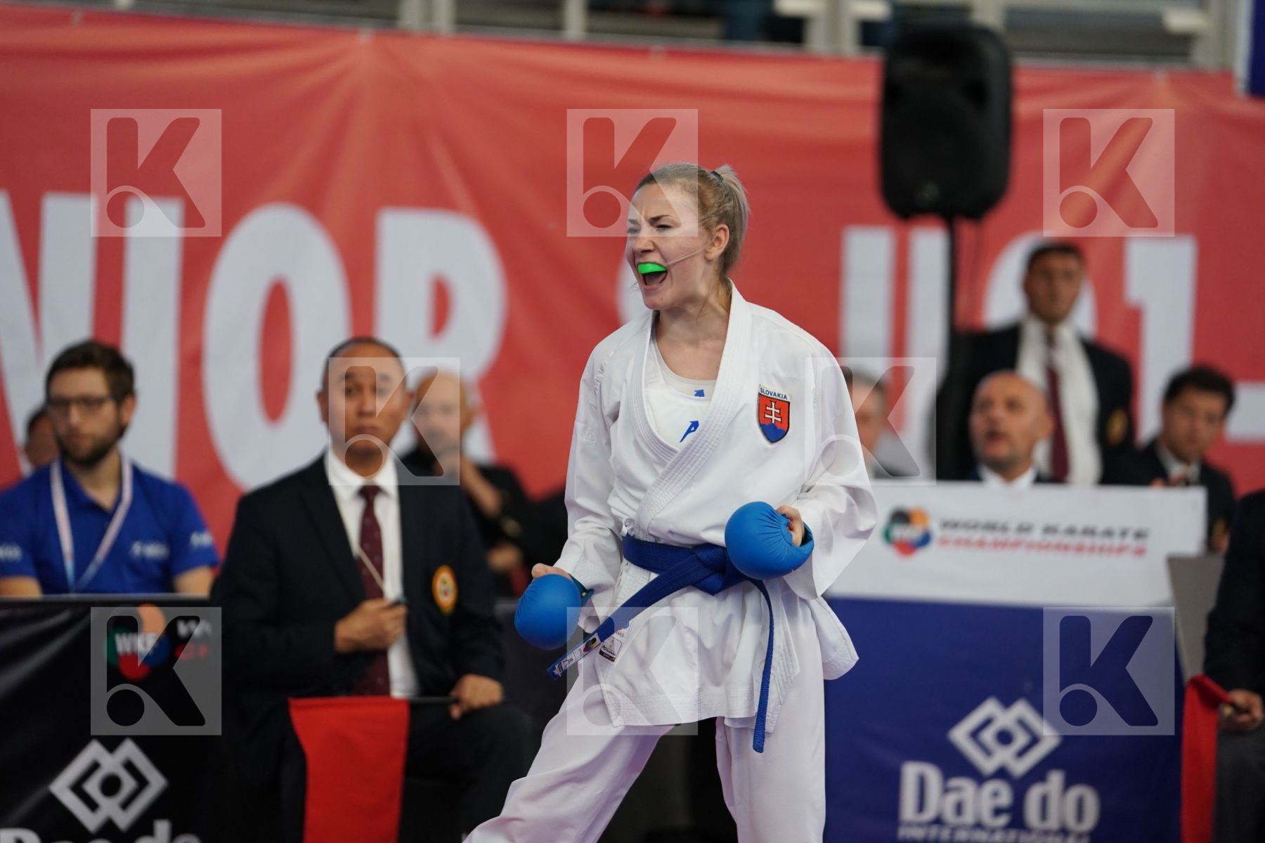 HASSAN BASMALA (EGYPT) vs VLASAKOVA ADELA (SLOVAKIA) in Cadet Kumite Female -54 Kg - Podium ceremony