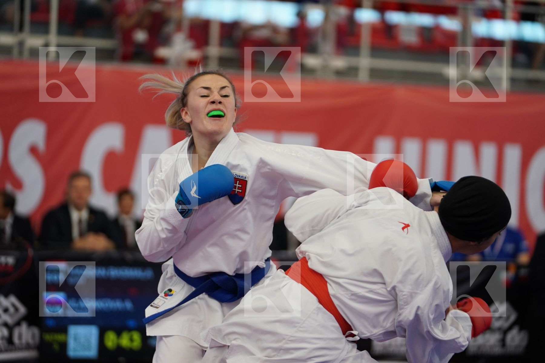HASSAN BASMALA (EGYPT) vs VLASAKOVA ADELA (SLOVAKIA) in Cadet Kumite Female -54 Kg - Podium ceremony