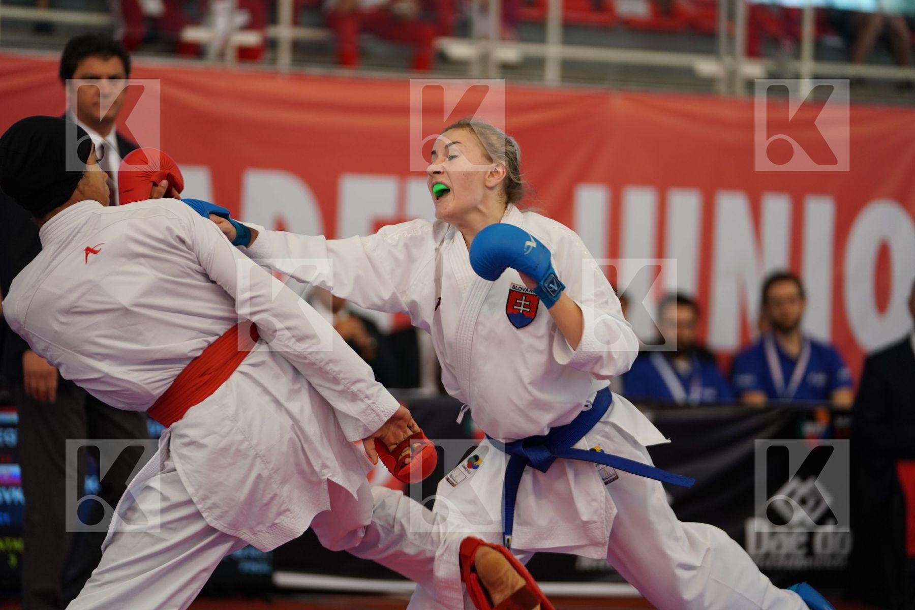 HASSAN BASMALA (EGYPT) vs VLASAKOVA ADELA (SLOVAKIA) in Cadet Kumite Female -54 Kg - Podium ceremony