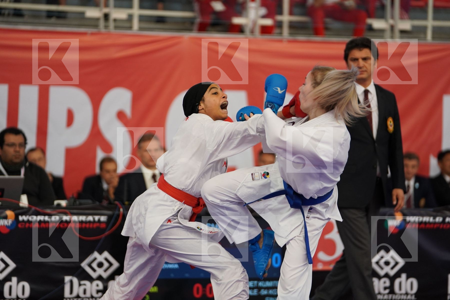 HASSAN BASMALA (EGYPT) vs VLASAKOVA ADELA (SLOVAKIA) in Cadet Kumite Female -54 Kg - Podium ceremony