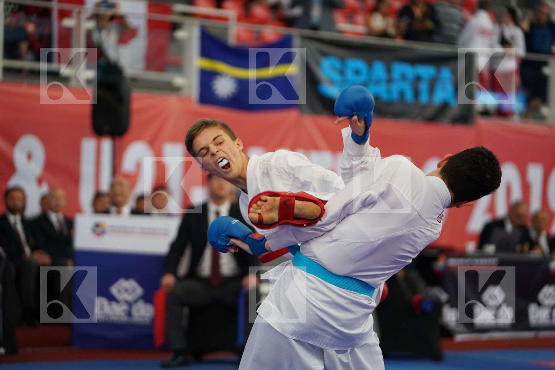DZIUDA DOMINIK (POLAND) vs KURT ENES FATIH (TURKEY) in Cadet Kumite Male -57 Kg - Podium ceremony
