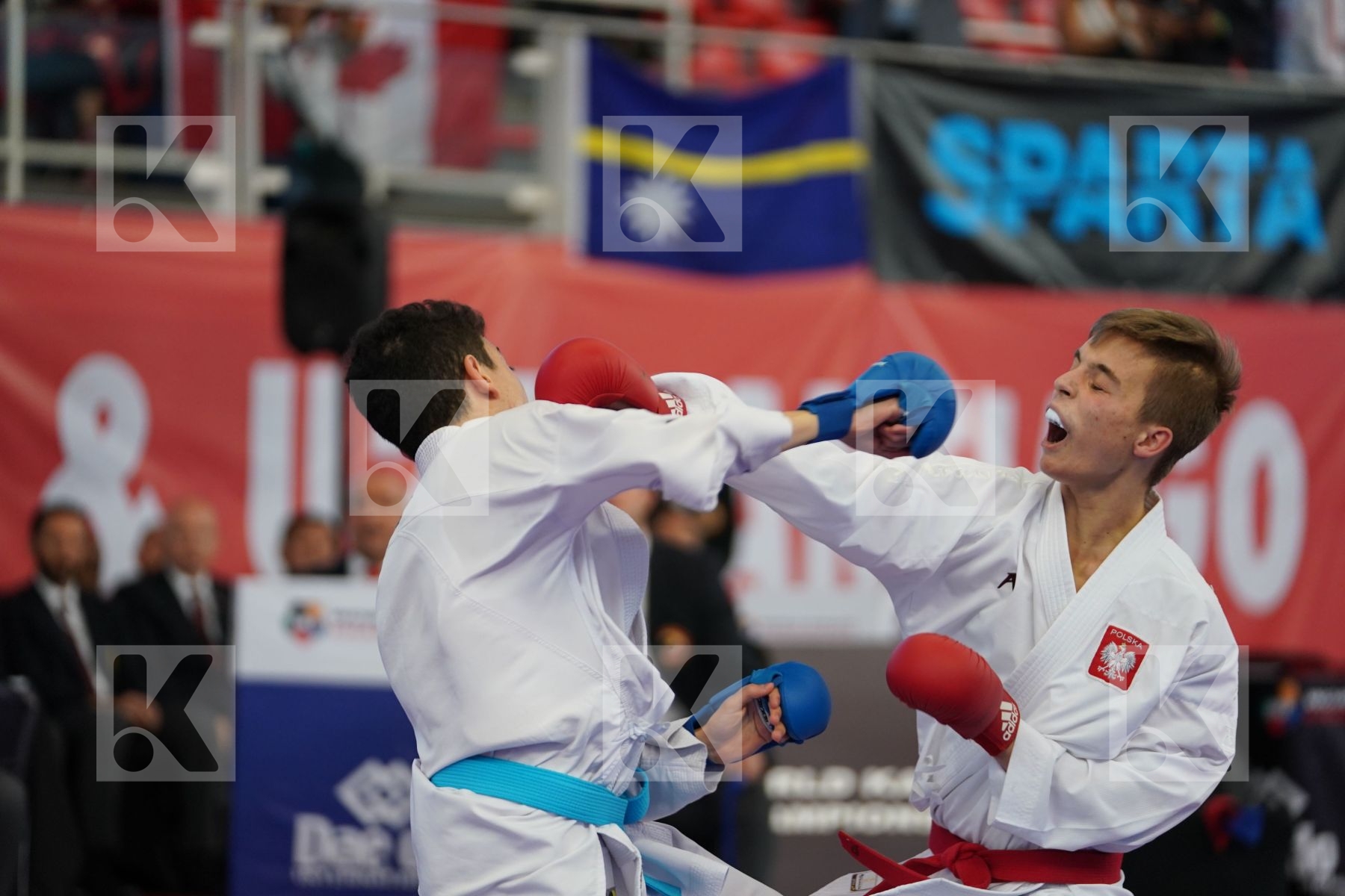 DZIUDA DOMINIK (POLAND) vs KURT ENES FATIH (TURKEY) in Cadet Kumite Male -57 Kg - Podium ceremony
