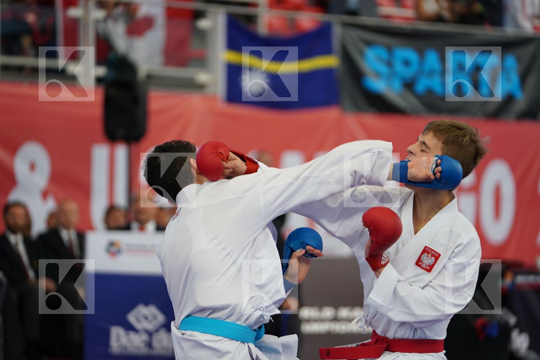 DZIUDA DOMINIK (POLAND) vs KURT ENES FATIH (TURKEY) in Cadet Kumite Male -57 Kg - Podium ceremony