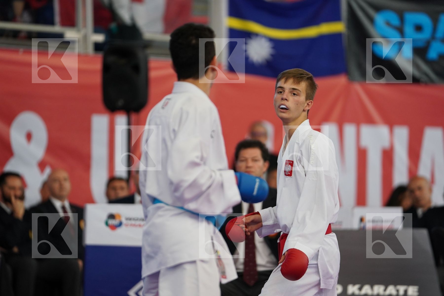 DZIUDA DOMINIK (POLAND) vs KURT ENES FATIH (TURKEY) in Cadet Kumite Male -57 Kg - Podium ceremony